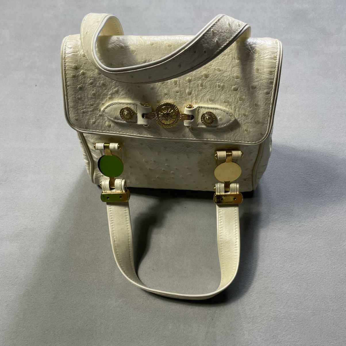 Versace GIANNI VERSACE PEARL WHITE OSTRITCH HAND BAG Size ONE SIZE - 7 Thumbnail