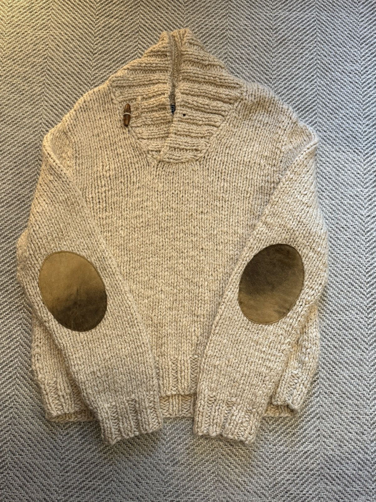 Polo Ralph Lauren Polo Ralph Lauren Hand-Knit Shawl Collar Sweater Size US XL / EU 56 / 4 - 2 Thumbnail