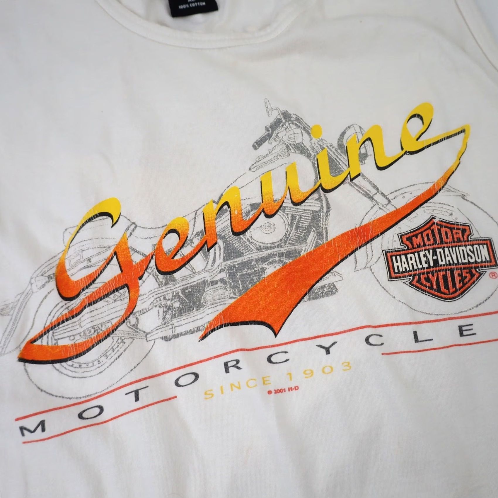 Harley Davidson VINTAGE Harley Davidson Mens XL Genuine Motorcycles Graphic Tank Top White Size US XL / EU 56 / 4 - 6 Thumbnail
