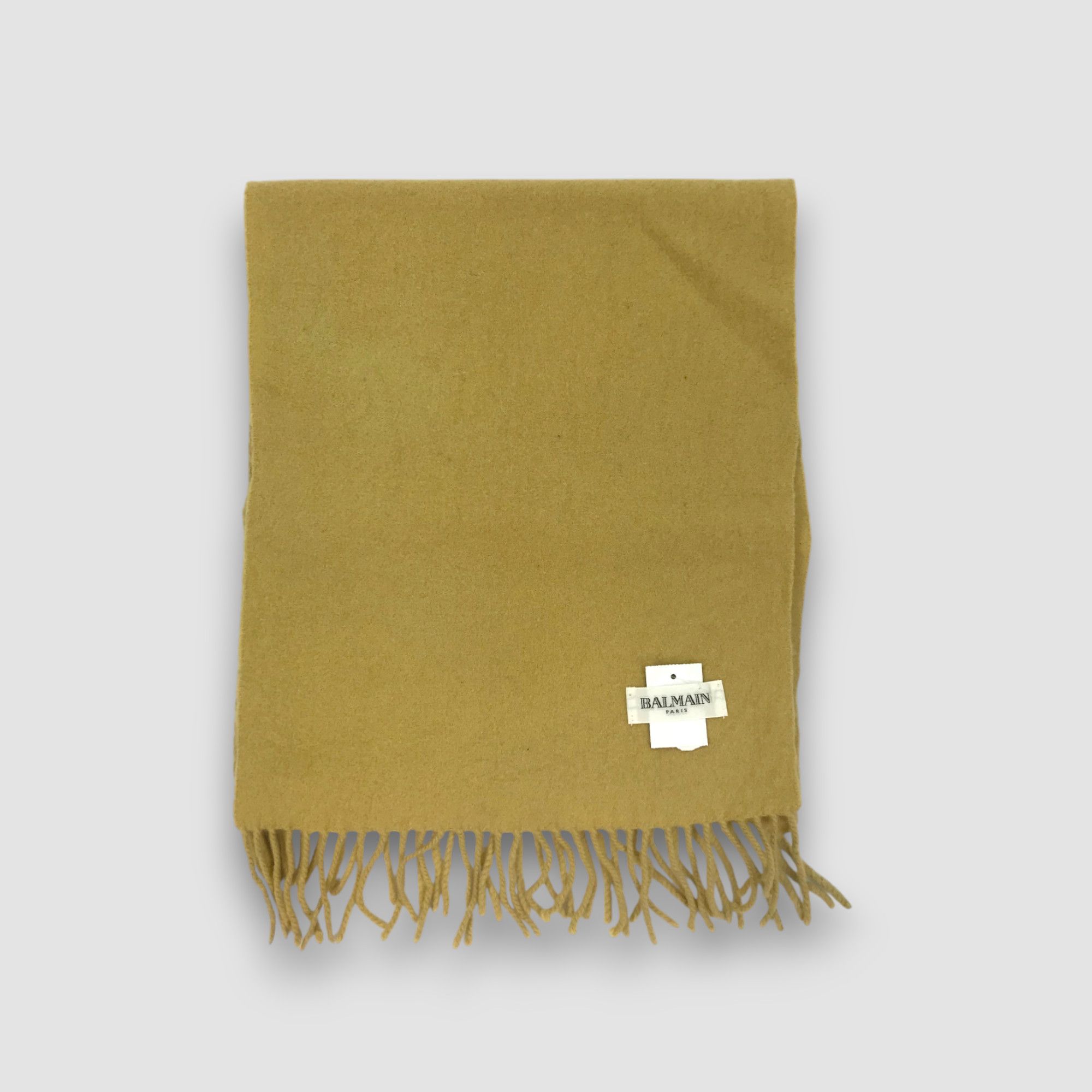 Japanese Brand Vintage Balmain Scarf Muffler Wool Cashmere Scarves Size ONE SIZE - 3 Thumbnail
