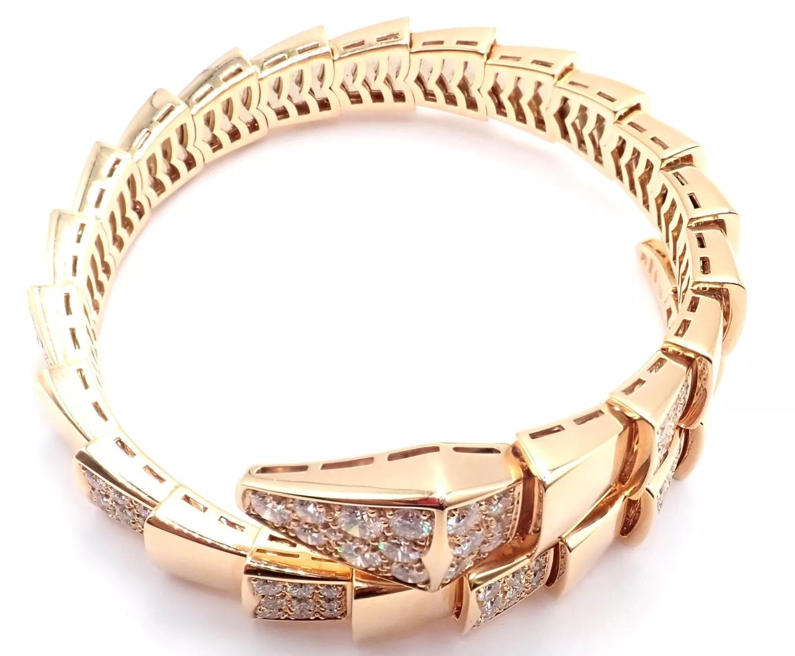 Bvlgari Bulgari Bvlgari Serpenti Viper 18k Diamond Bangle Bracelet Size ONE SIZE - 7 Thumbnail