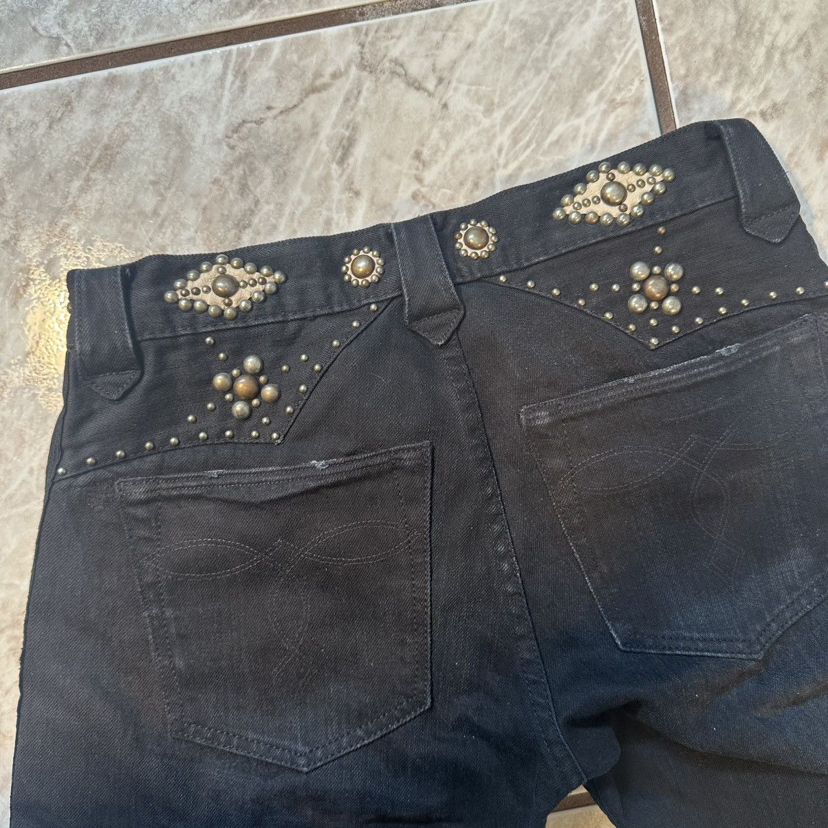 RRL Ralph Lauren Vintage RRL Double RL Studded Denim Jeans Black 28x30 Size US 28 / EU 44 - 2 Thumbnail