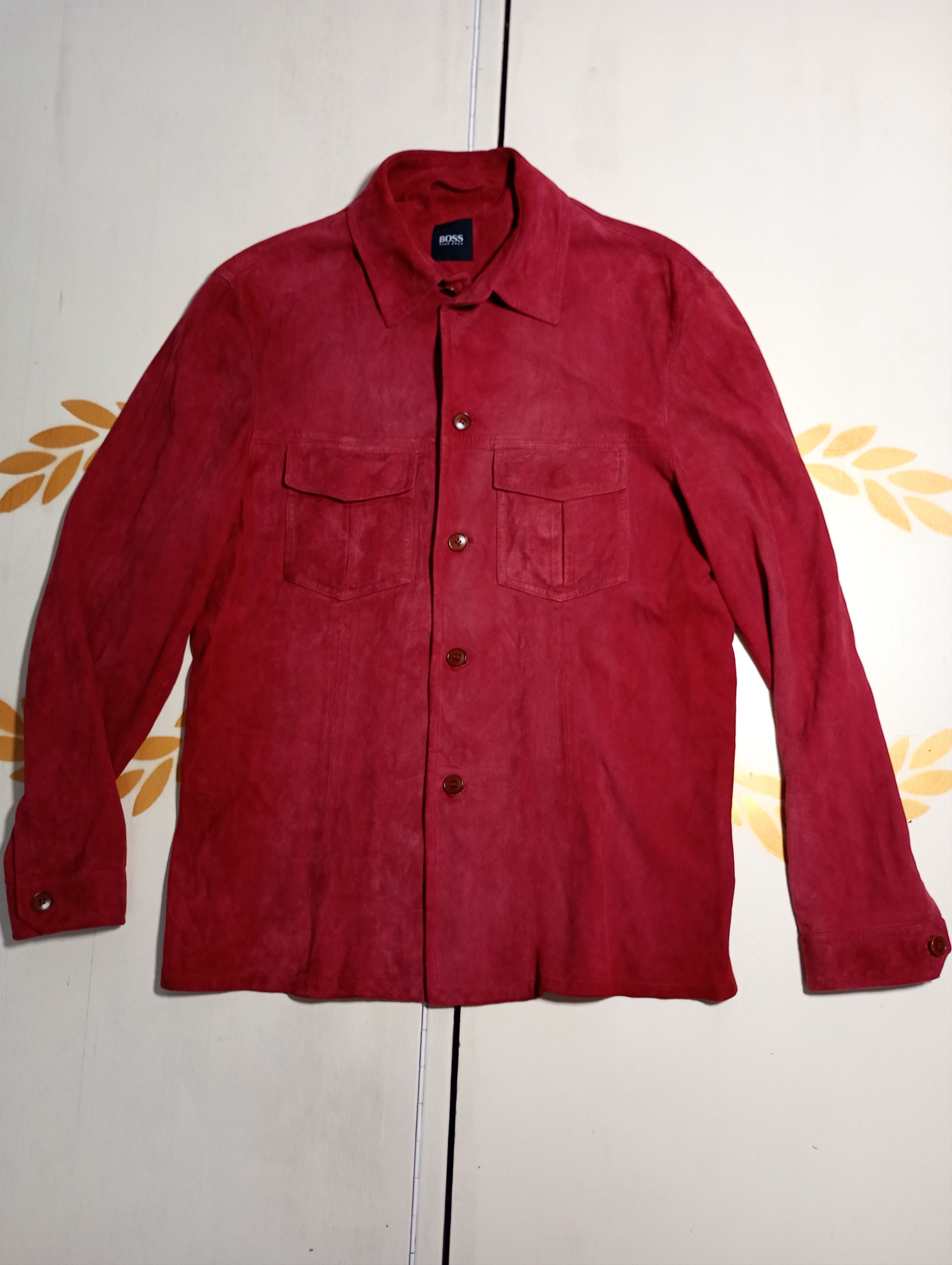 Hugo Boss Hugo Boss Italian Goat Suede Overshirt Size US M / EU 48-50 / 2 - 2 Thumbnail
