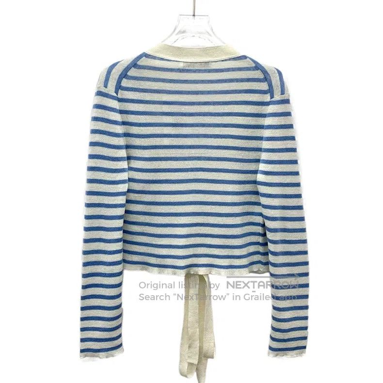 Dior Dior Colour-blocked striped linen lace-tailed knitted card Size XS / US 0-2 / IT 36-38 - 2 Thumbnail