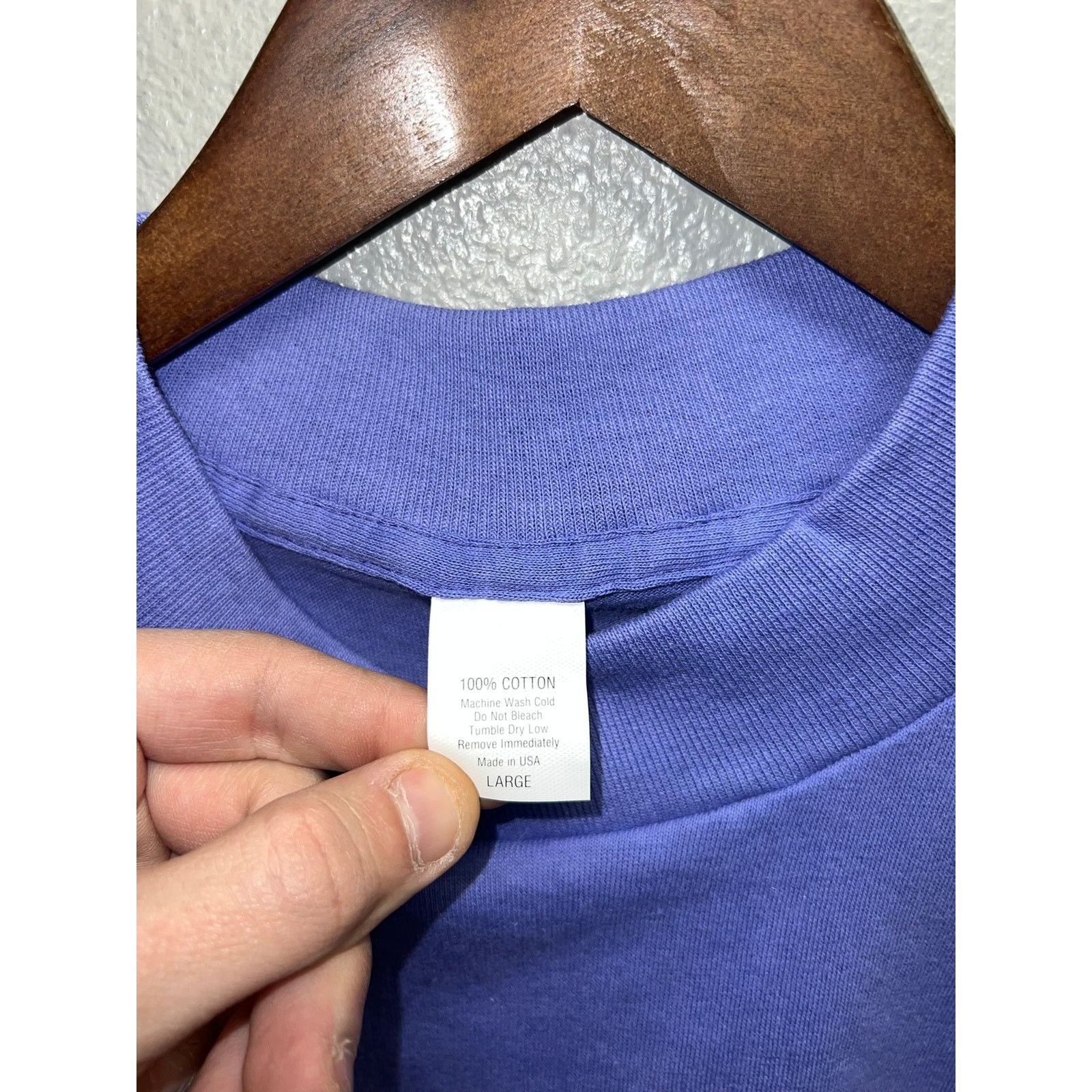 Vintage Vintage Purple Blank Long Sleeve Shirt USA Made 90s Tee VTG Size US L / EU 52-54 / 3 - 6 Thumbnail