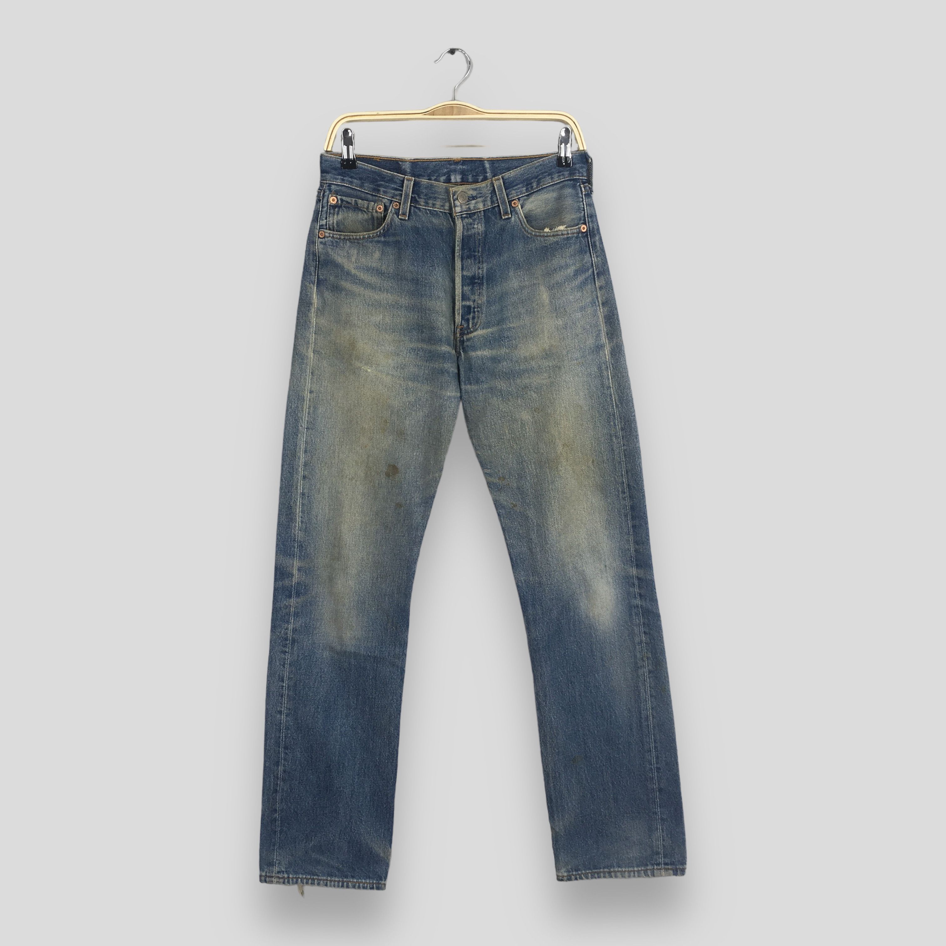 image of Size 28X31 Vintage 90's Levi's 501 Faded Blue Jeans, Men's