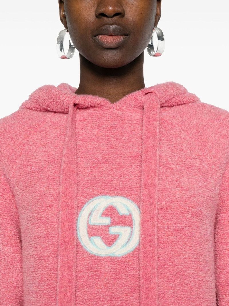 Gucci o1la5ras0526 Embroidered Soft Fabric Hooded Top in Pink Size S / US 4 / IT 40 - 5 Thumbnail