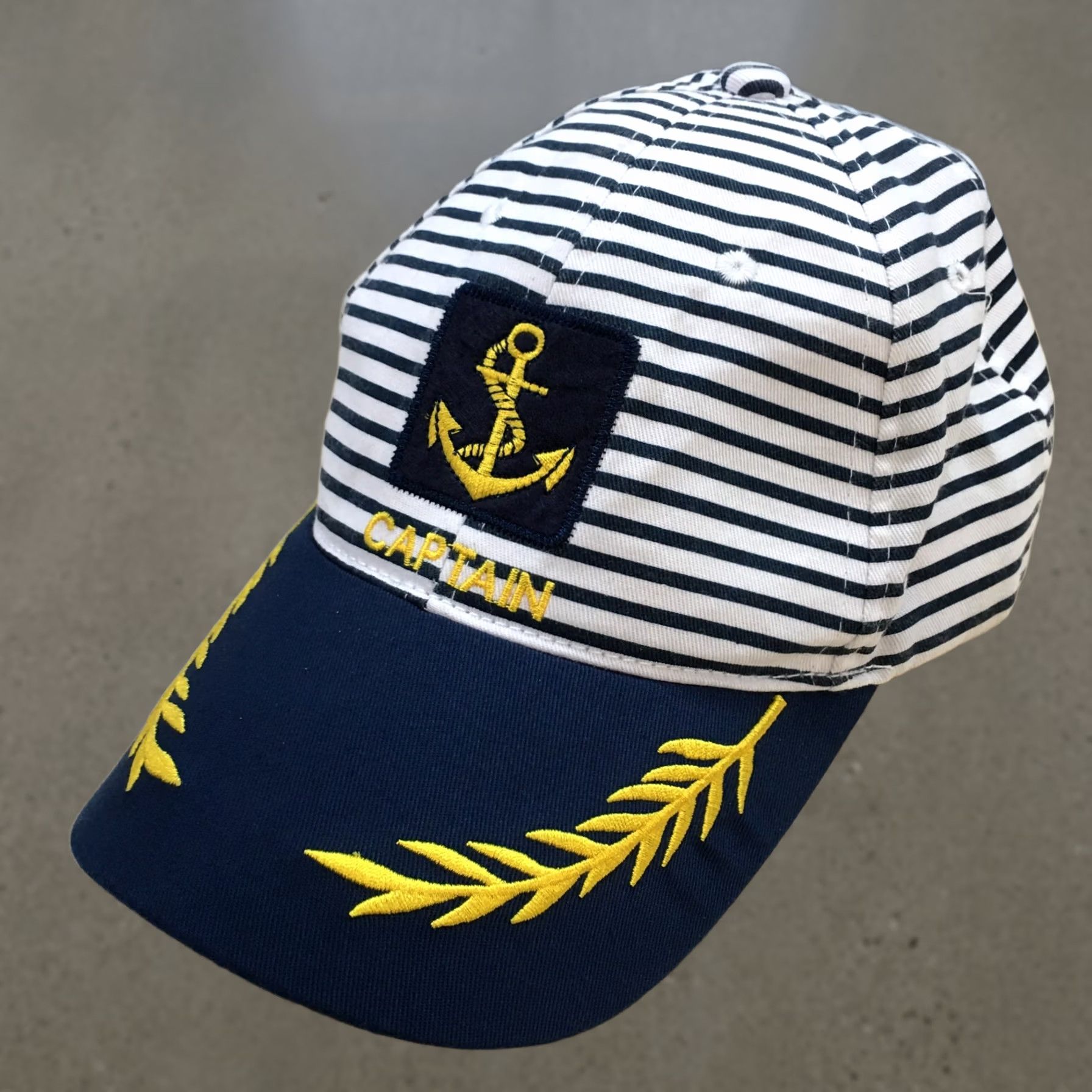 Lucky Brand Lucky Brand Captain Lucky 7 Baseball Cap Womens Blue OS Adjustable Stripe Embroidered Logo Size ONE SIZE - 1 Thumbnail