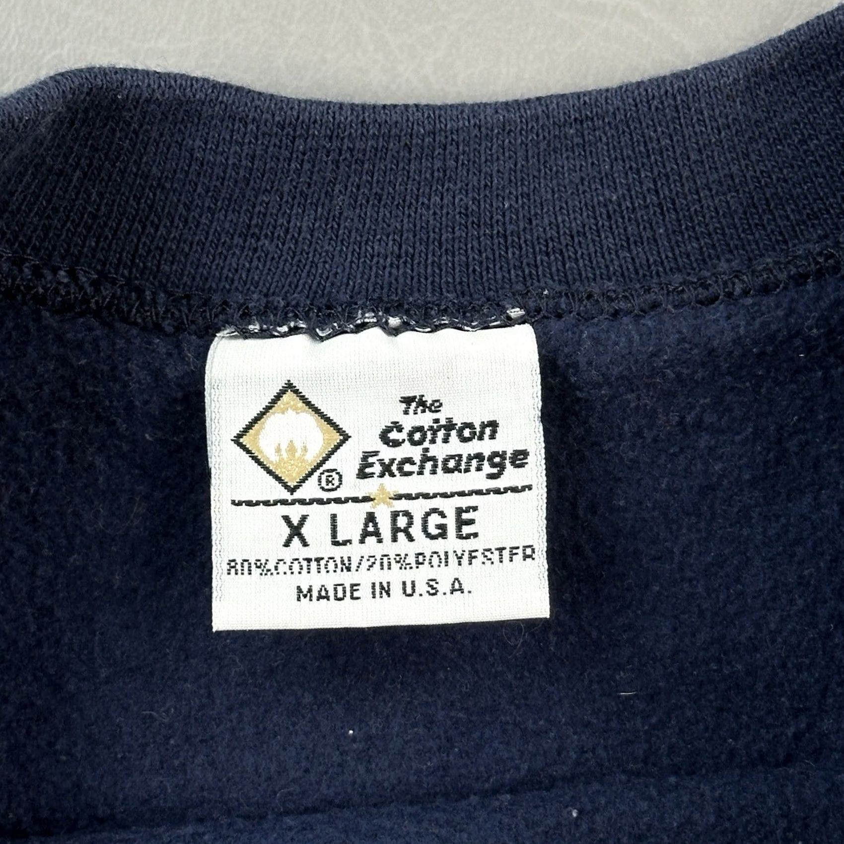 Vintage VINTAGE The Cotton Exchange Sweatshirt Mens XL Navy Crewneck Pullover USA 90s Size US XL / EU 56 / 4 - 4 Thumbnail