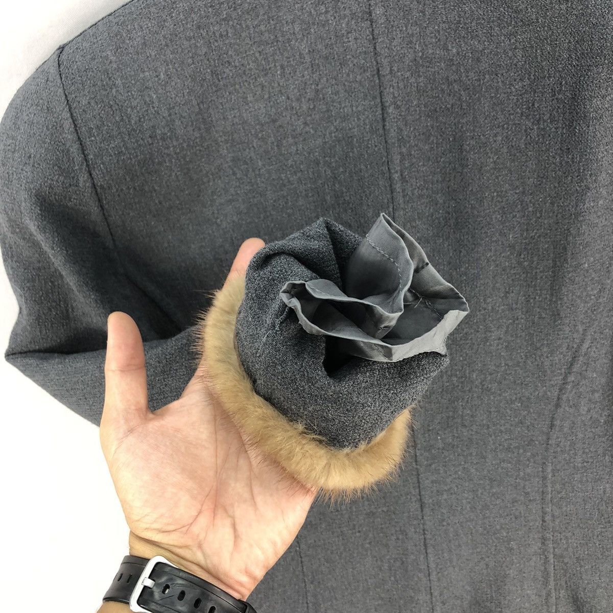 Hiroko Koshino Homme Vintage 00’s EmilToh Mink Fur 4 Pocket Blazer Jacket Size S / US 4 / IT 40 - 7 Thumbnail