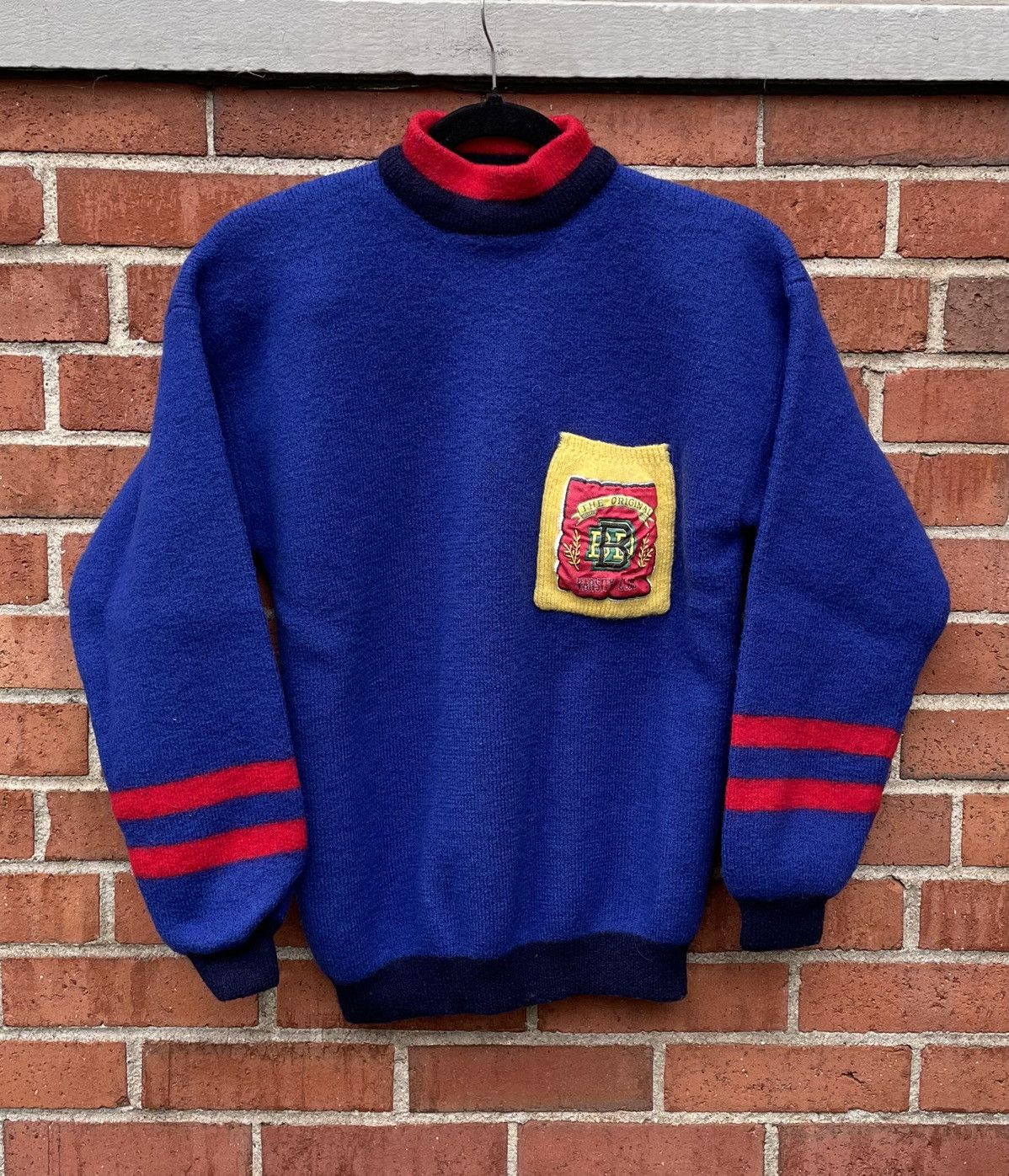 Vintage Vintage 90s Men’s B.D Baggies Pullover Varisty Club Sweater Size US L / EU 52-54 / 3 - 1 Thumbnail