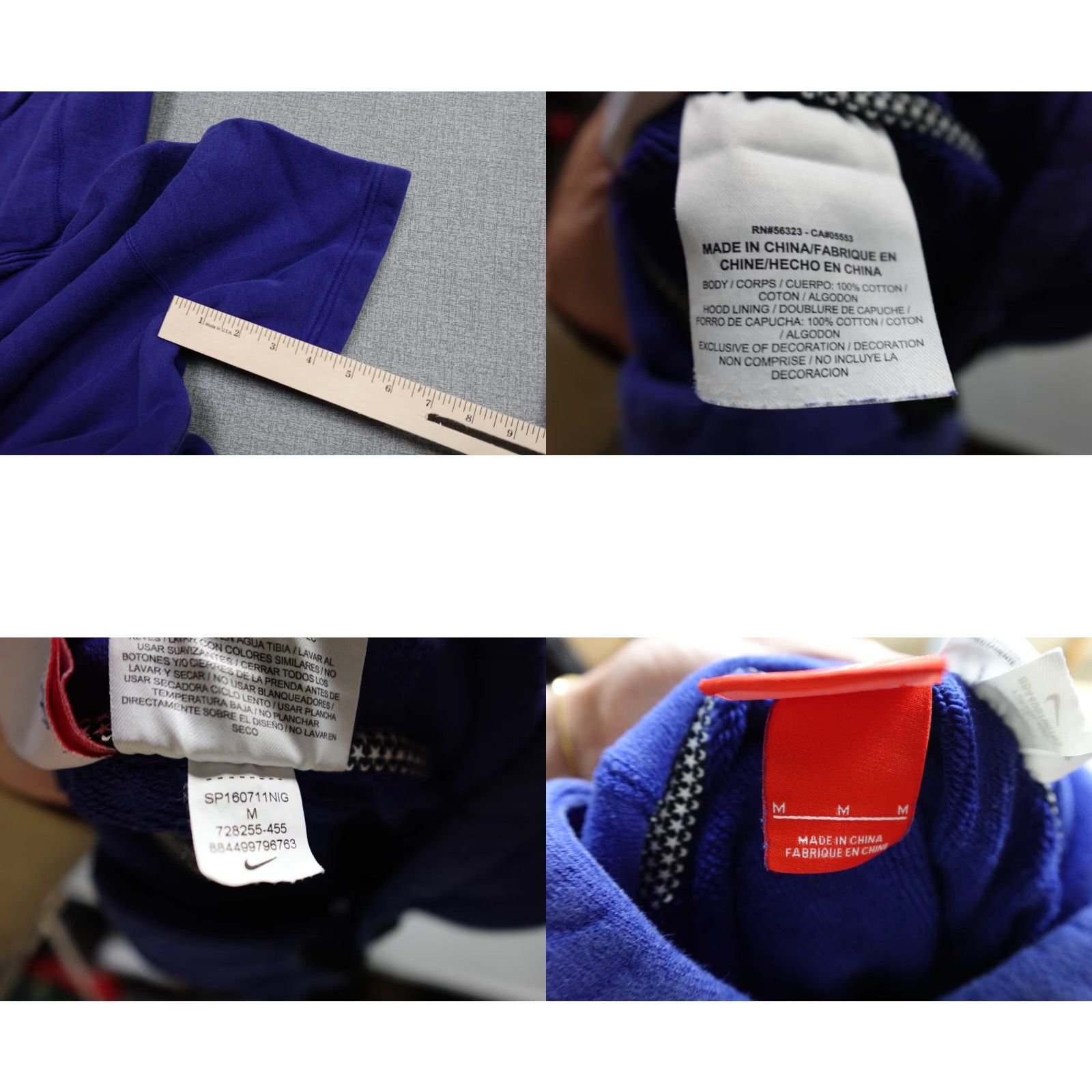 Nike Nike Sweatshirt Mens Medium Blue Athletic Hoodie Pullover - Short Sleeve, Sportwear, 90s, Basketball Women? Size US M / EU 48-50 / 2 - 8 Thumbnail