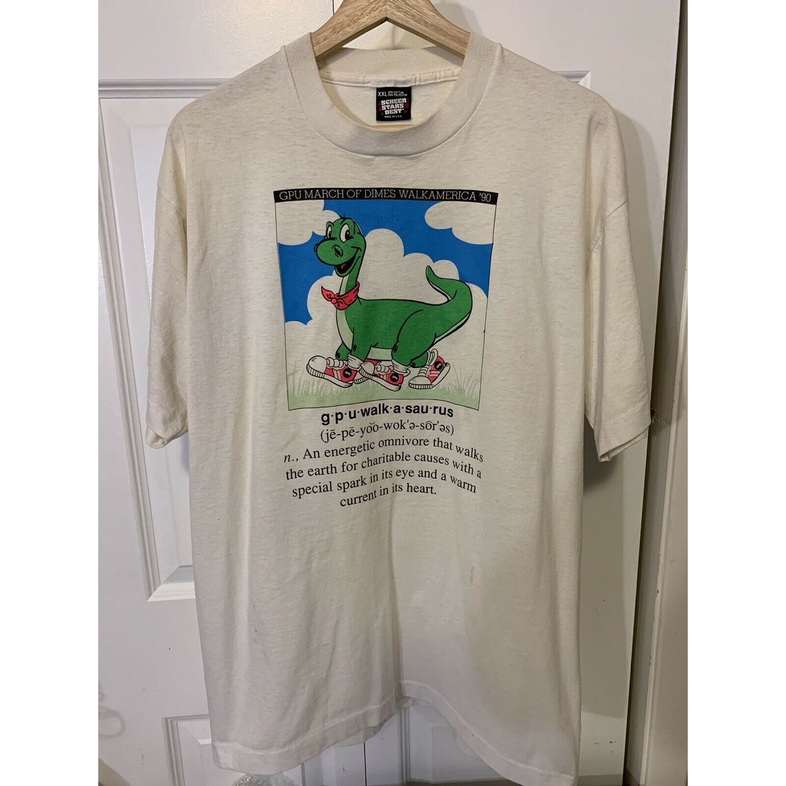 Other Vintage Walkasaurus T-shirt 1990 March Of Dimes Sz XXL White Size US XXL / EU 58 / 5 - 4 Thumbnail