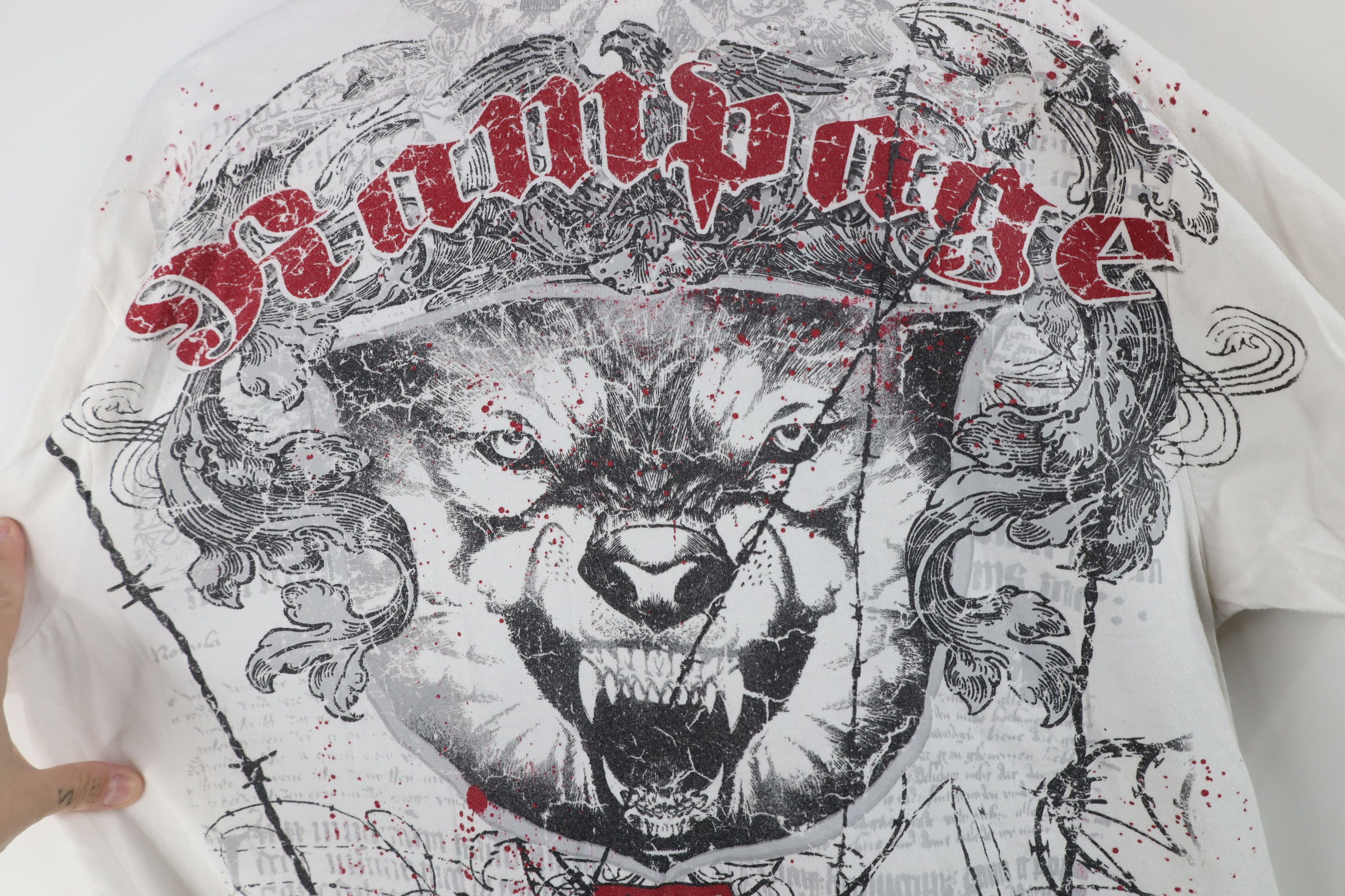 Vintage Vintage Y2K MMA UFC Rampage Jackson Fighting T-Shirt White Size US L / EU 52-54 / 3 - 11 Thumbnail
