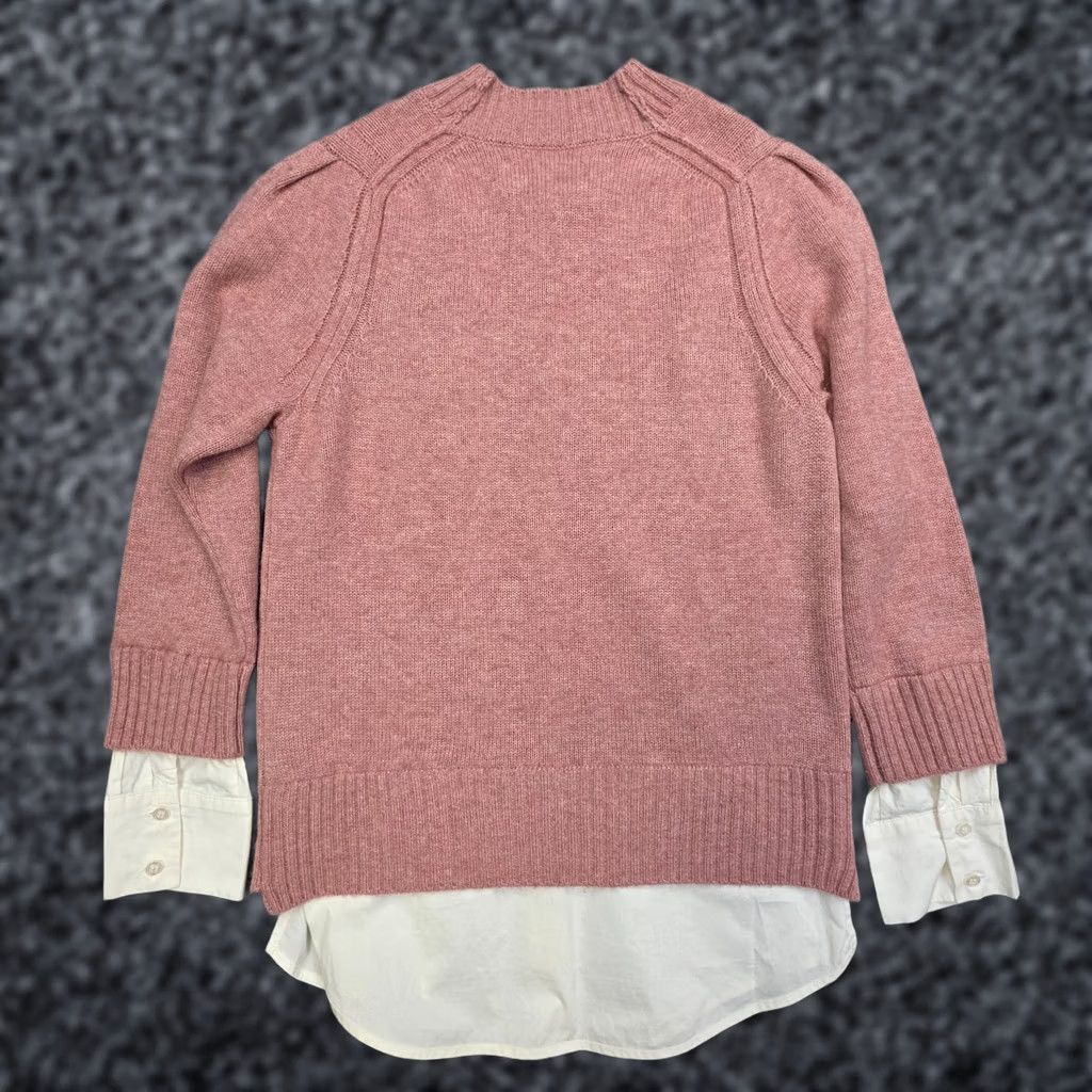 Brochu Walker Brochu Walker Nye Vest Sweater Women's Small Wool Cashmere Pink White Layered Size S / US 4 / IT 40 - 1 Thumbnail