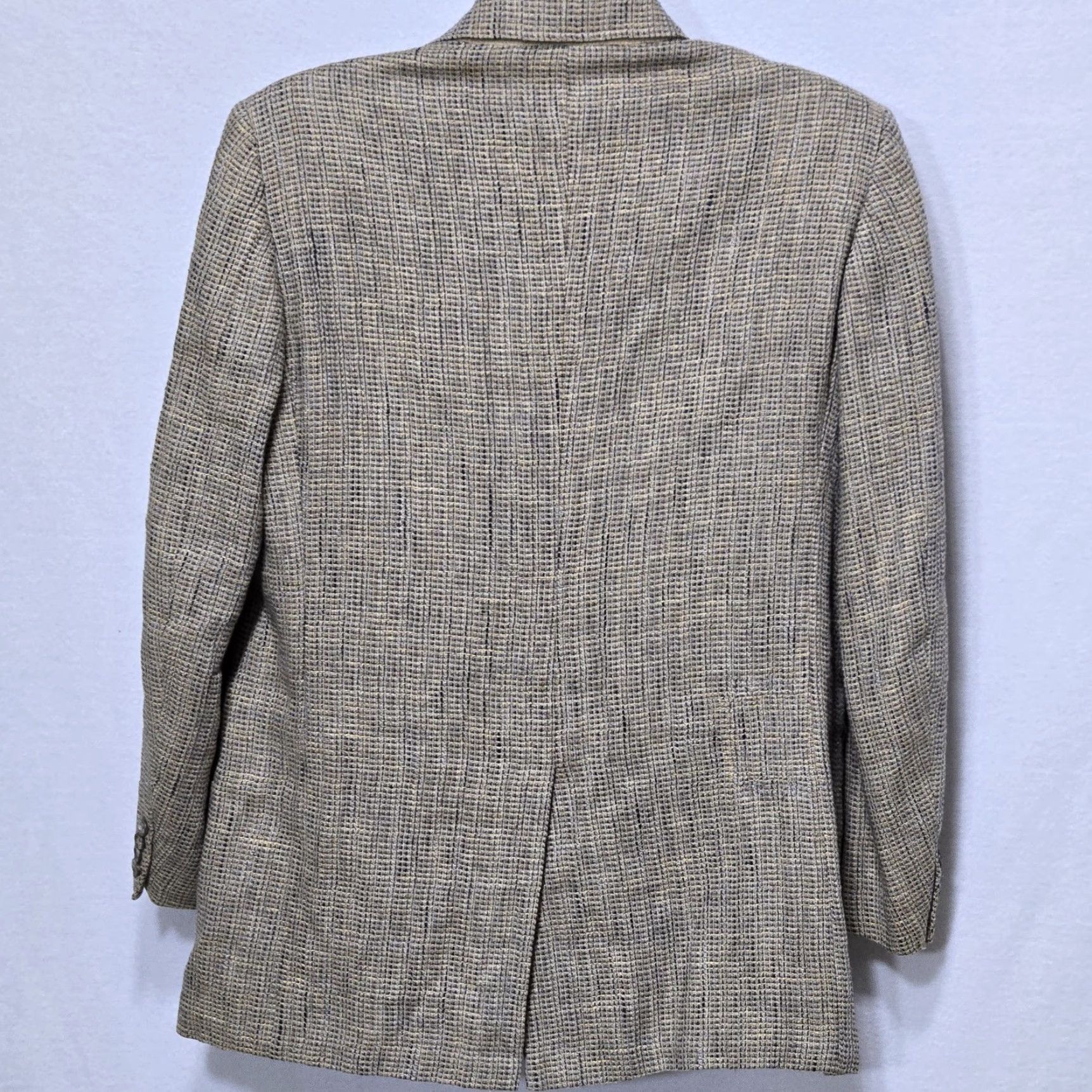 Vintage VINTAGE Hickey Freeman Blazer Mens Large Brown Wool British Isles Check Tweed Jacket Size 44R - 5 Thumbnail