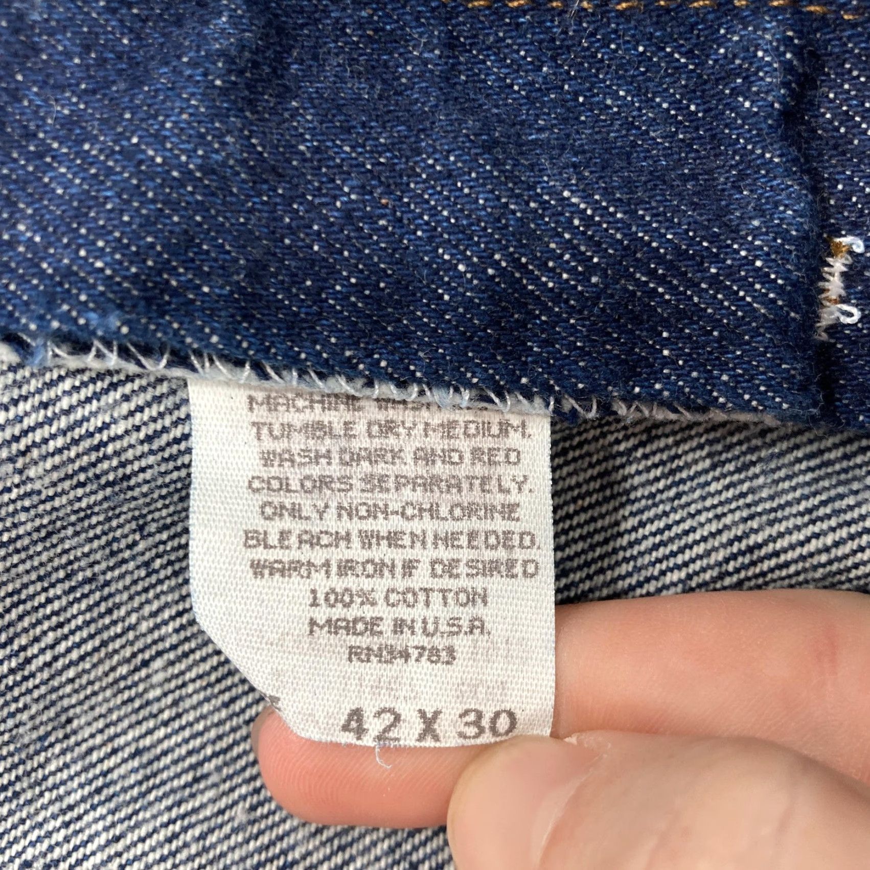 Lee VINTAGE Lee Riders Jeans Mens 42x30 Blue Denim Regular Straight USA Union Made Size US 42 / EU 58 - 6 Thumbnail