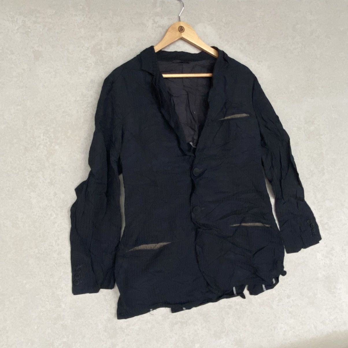 Other Vintage Black Wool Blazer With A Distressed Touch Blazer L Size US L / EU 52-54 / 3 - 3 Thumbnail