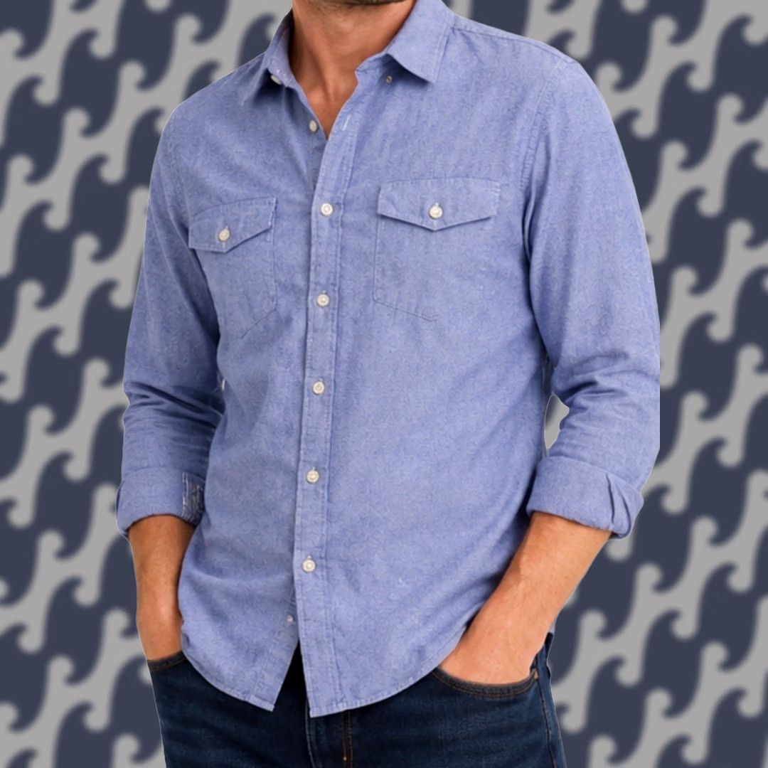 Banana Republic Banana Republic Shirt Men’s Medium Blue Oxford Button Front Cotton Casual Solid Long Sleeve Size US M / EU 48-50 / 2 - 1 Thumbnail