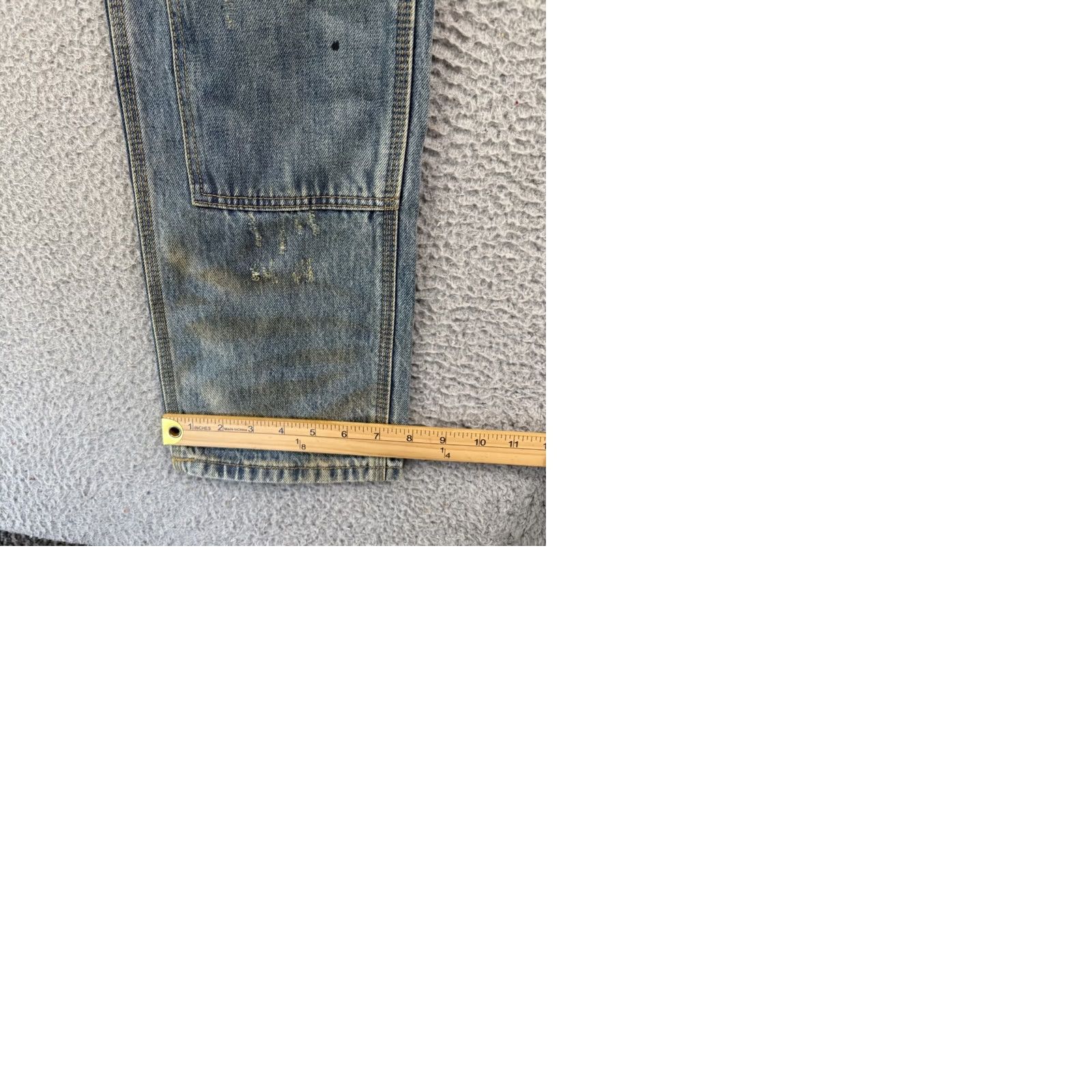MNML MNML Jeans Mens 30x32 Blue Denim Distressed Grunge Button Fly NWT Size US 30 / EU 46 - 9 Thumbnail
