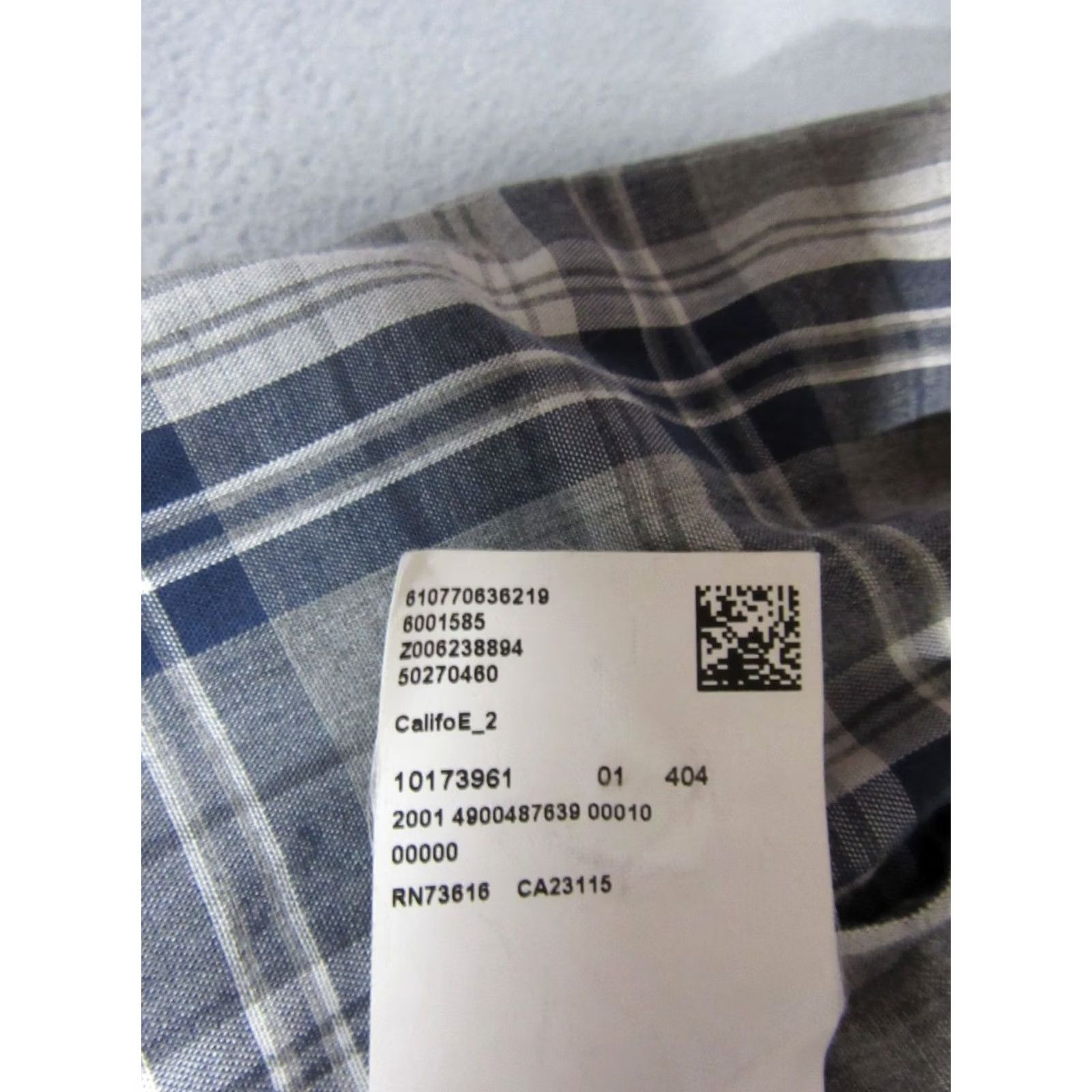 Hugo Boss HUGO BOSS Shirt Mens S Blue Gray Tartan Plaid Boss Casual Point Button Up Shirt Size US S / EU 44-46 / 1 - 7 Thumbnail