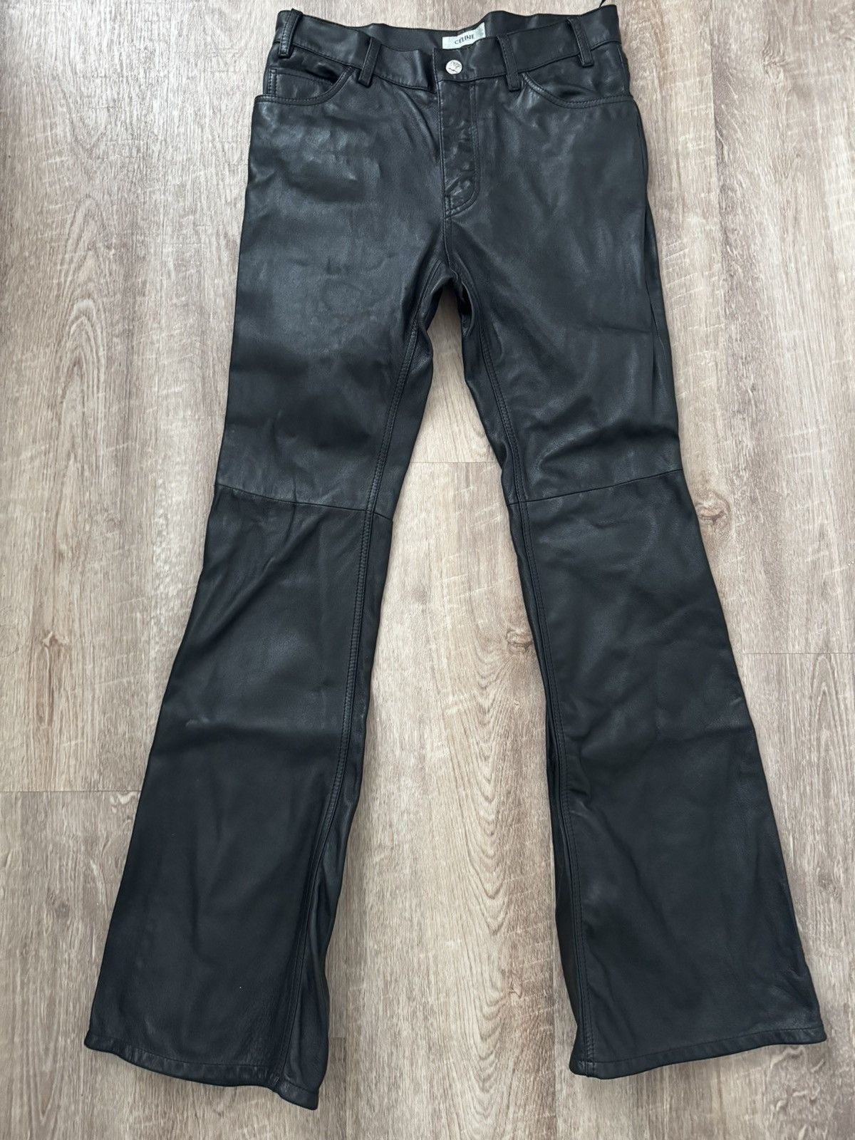 Celine Celine Leather Pants Flared 40 Size 27" / US 4 / IT 40 - 5 Thumbnail