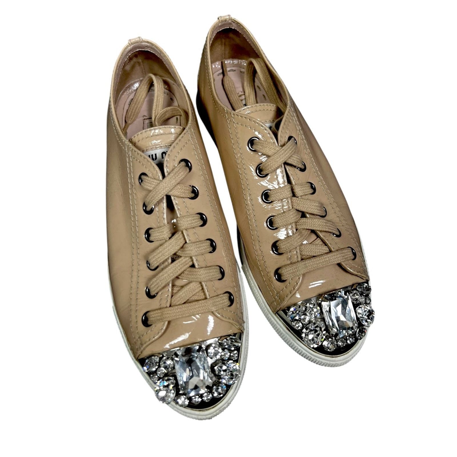 Miu Miu Miu Miu Size 38 Crystal Embellished Patent Leather Shoes Size US 7.5 / IT 37.5 - 5 Thumbnail