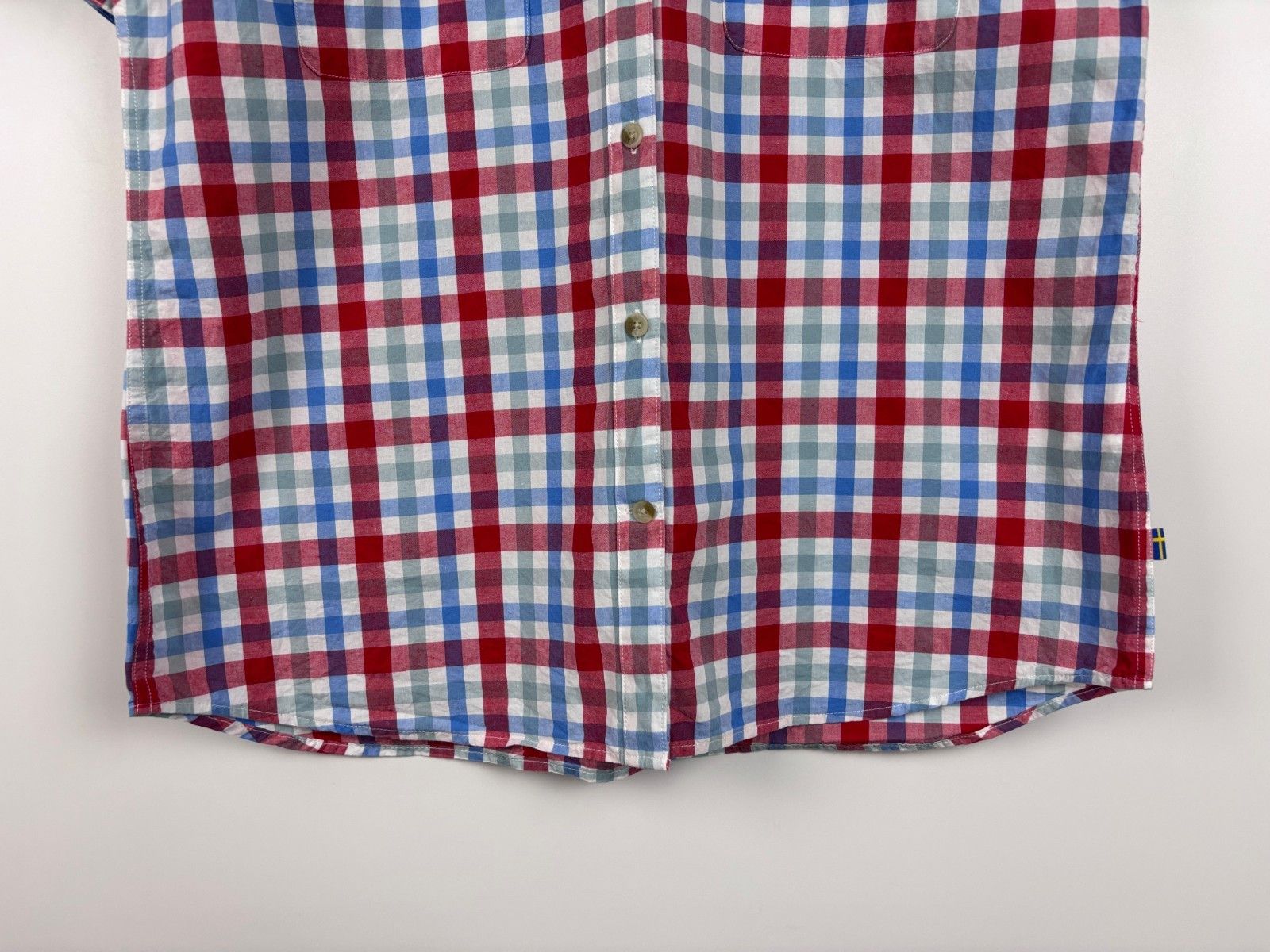 Fjallraven Fjallraven Ovik Short Sleeve Check Shirt Regular Red Blue L Size L / US 10 / IT 46 - 3 Thumbnail