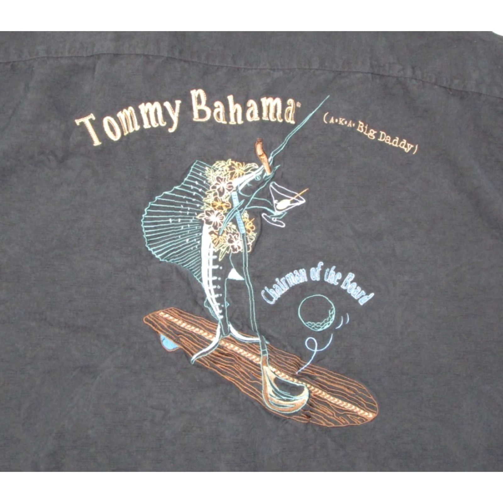 Tommy Bahama Vintage Tommy Bahama Shirt Mens XL Black Silk Button Up Chairman of Board Big Daddy Size US XL / EU 56 / 4 - 2 Thumbnail