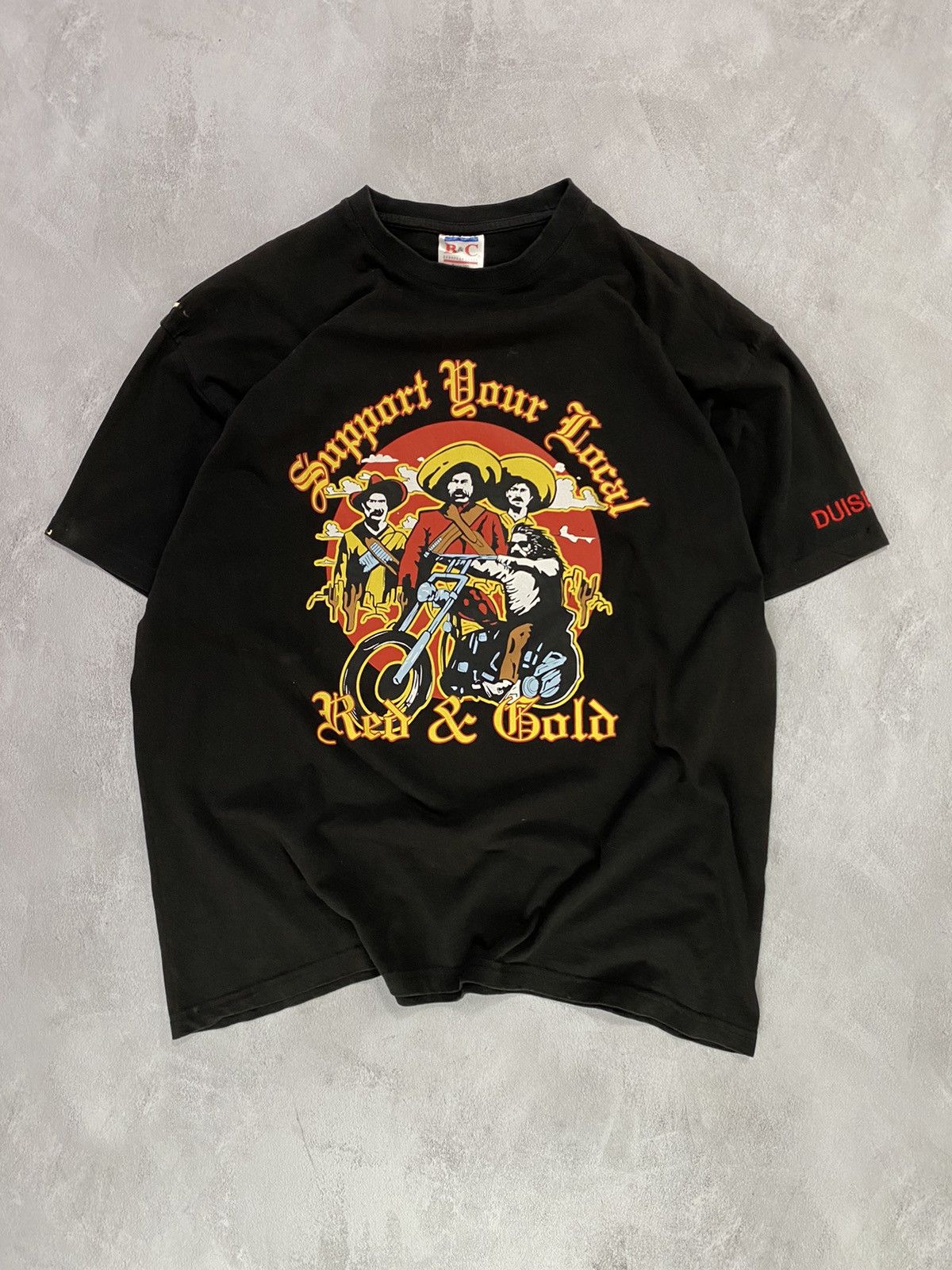 Band Tees Vintage 90s T-Shirt Red ₴ Gold Support Your Local Size US XL / EU 56 / 4 - 1 Thumbnail