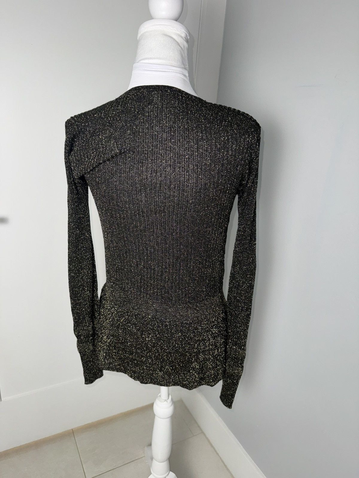 Veronica Beard Veronica Beard Esmeralda Metallic V-Neck Top/ SMALL Size S / US 4 / IT 40 - 5 Thumbnail