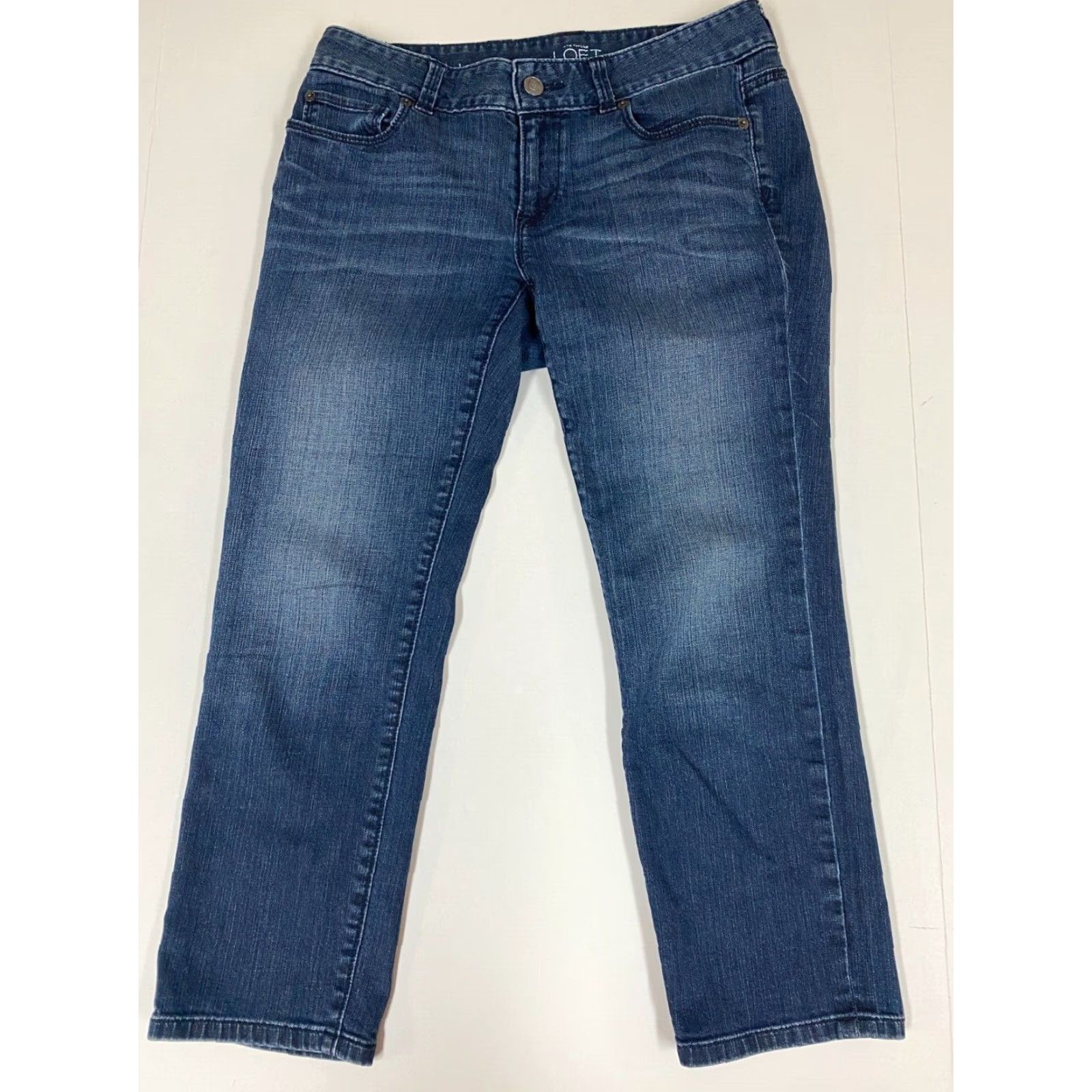 Loft LOFT Jeans Crop 2 Blue Denim Women Regular Cotton Blend Zip Inseam 23 in Zipper Solid Modern Size 26" / US 2 / IT 38 - 6 Thumbnail
