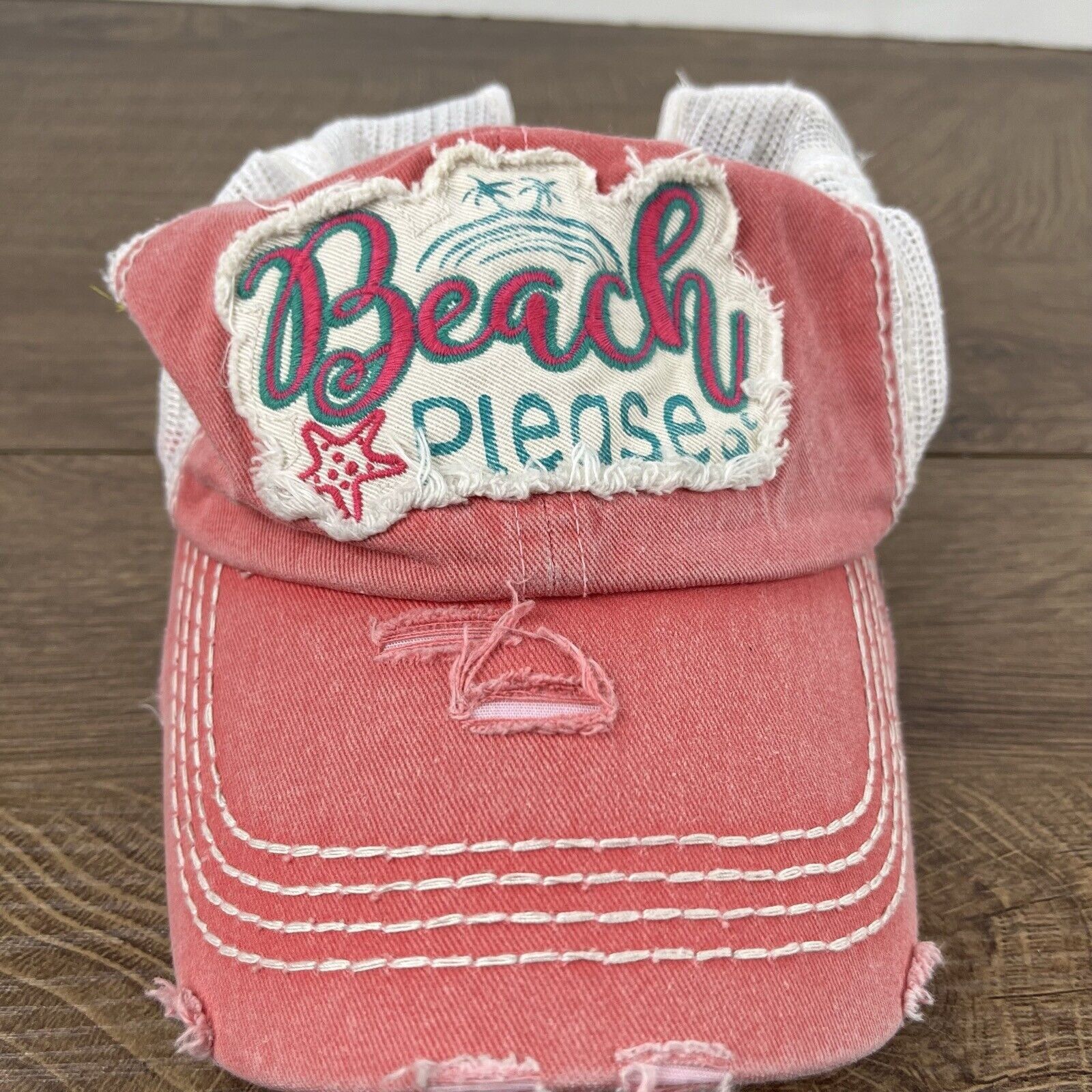 Other Beach Please Hat Beach Hat Red Adjustable Hat Red Adult Size Size ONE SIZE - 6 Thumbnail