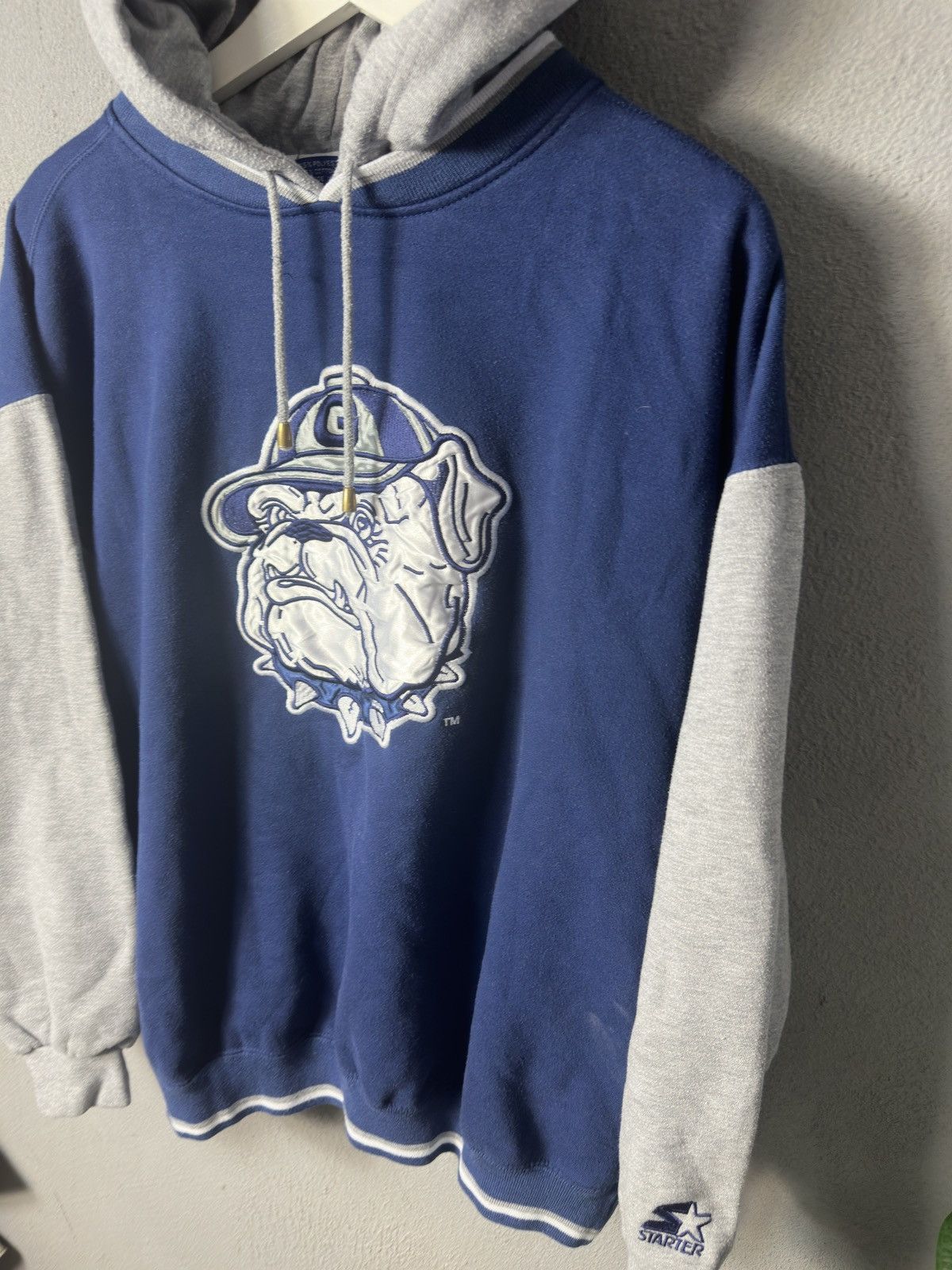 NBA × Starter × Vintage Vintage NCAA NBA Starter Georgetown Hoyas Hoodie Sweatshirt Size US XL / EU 56 / 4 - 2 Thumbnail