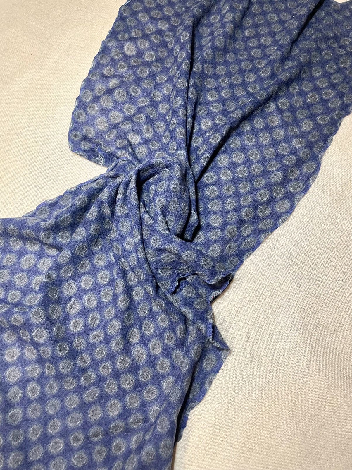 Vintage Emile Lafaurie blue wool scarf Size ONE SIZE - 8 Thumbnail