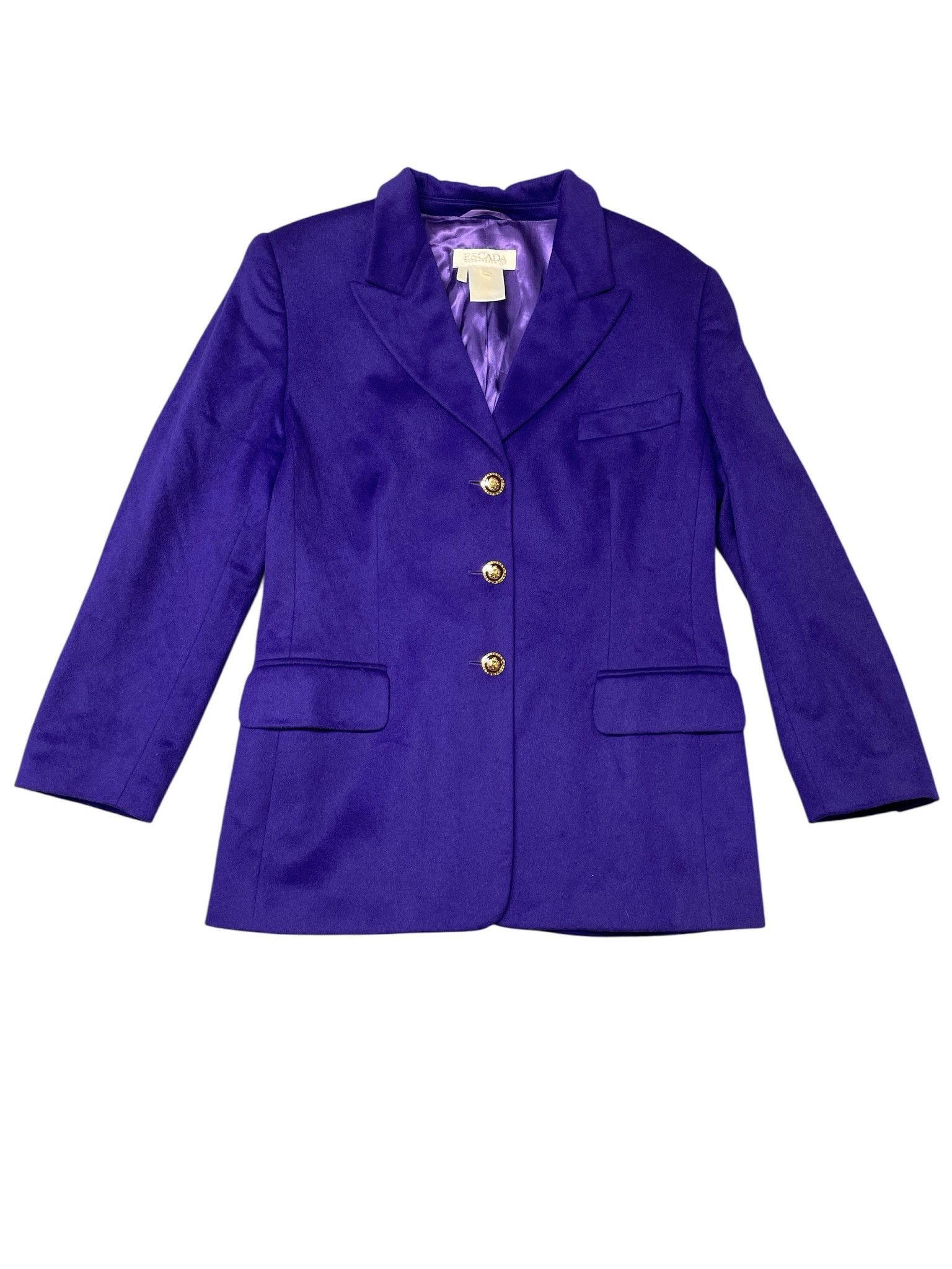 Escada 80s Escada Old Economy Wool Blazer with Gold Buttons Size S / US 4 / IT 40 - 1 Thumbnail