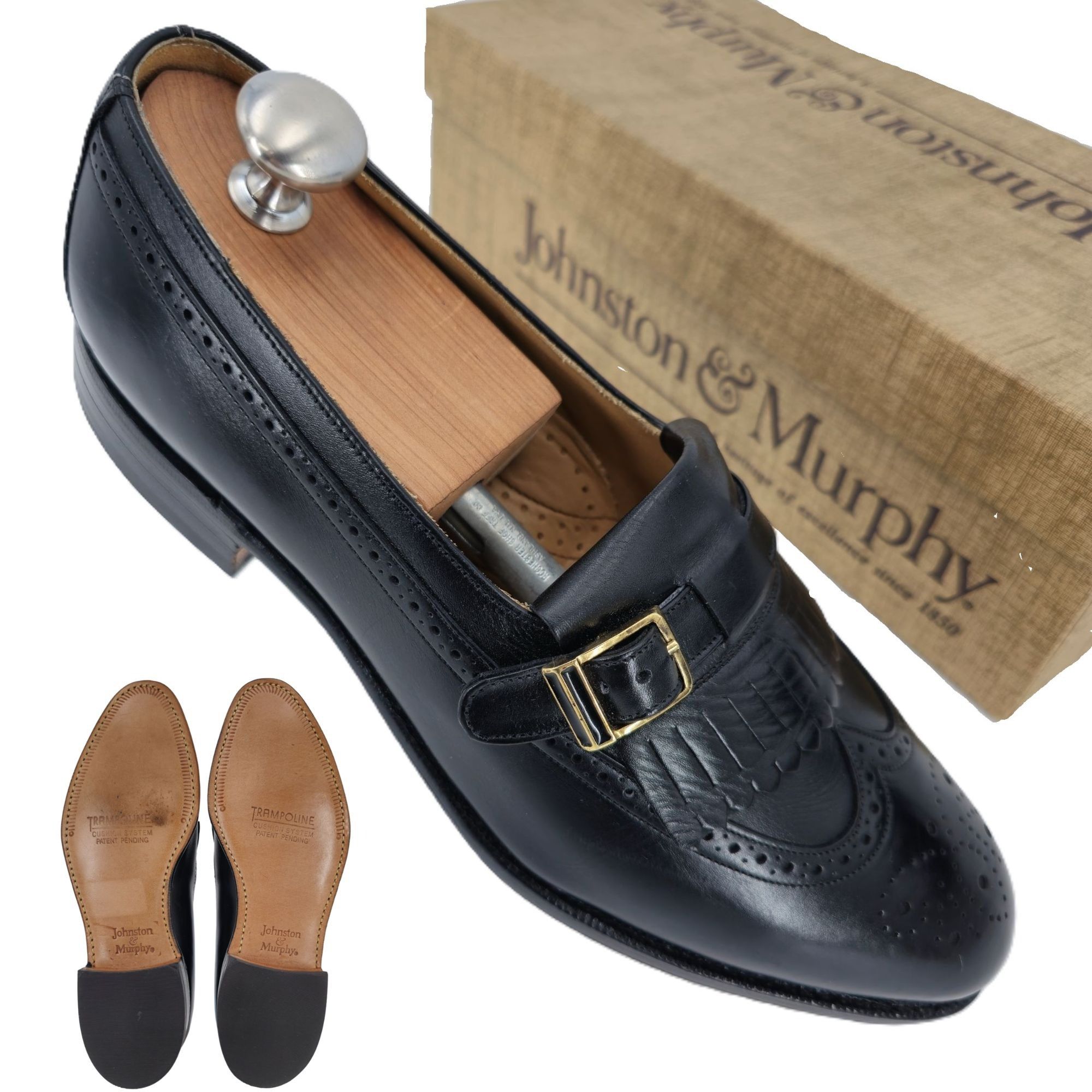 Johnston & Murphy New Vintage Johnston & Murphy Aristocraft Black Leather Monk Size US 8.5 / EU 41-42 - 14 Thumbnail