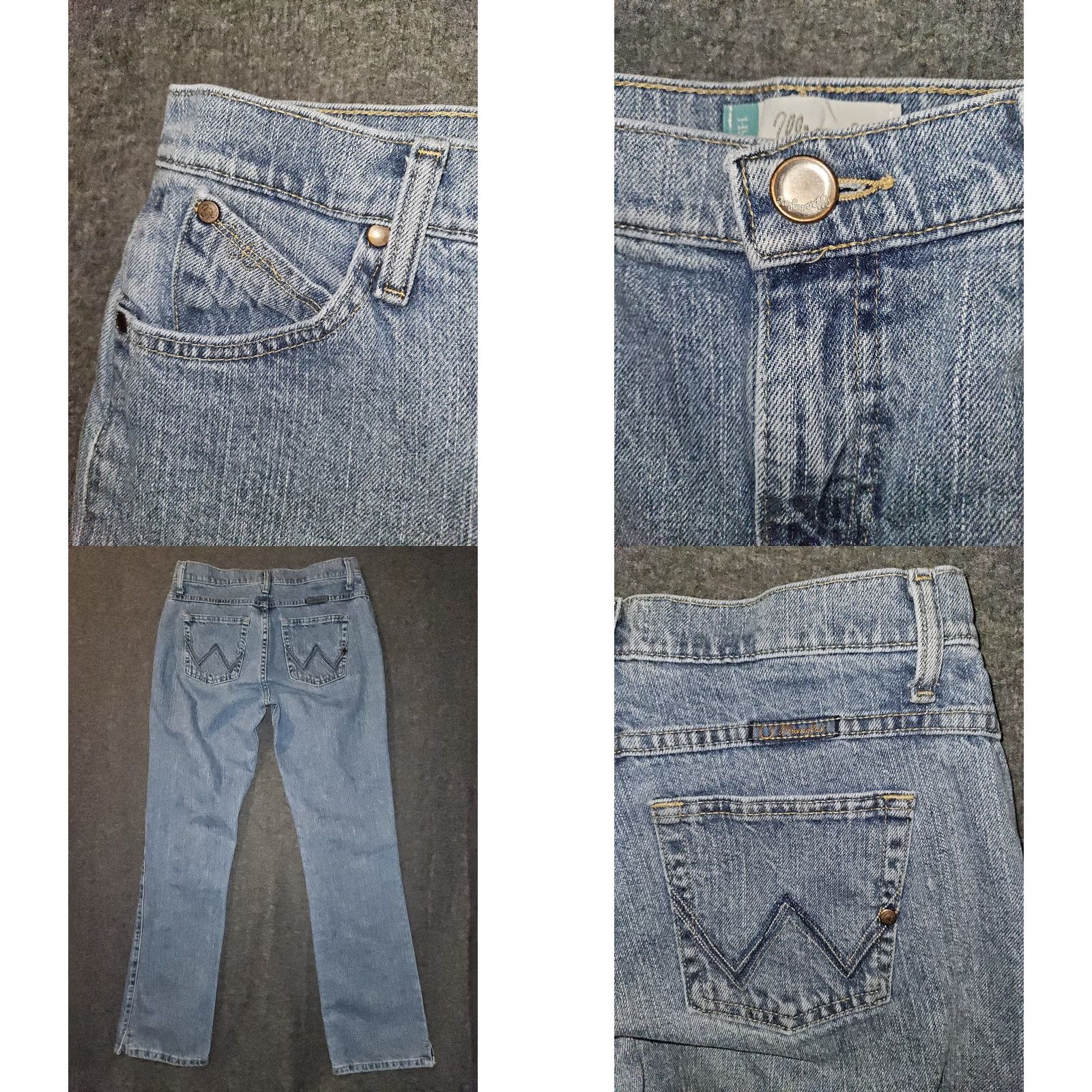 Wrangler Wrangler Cowgirl Cut Cash Jeans Women's 7/8x32 Blue Bootcut Denim Jeans/Bootcut Button Embroidered Logo Pockets Western Size 28" / US 6 / IT 42 - 8 Thumbnail