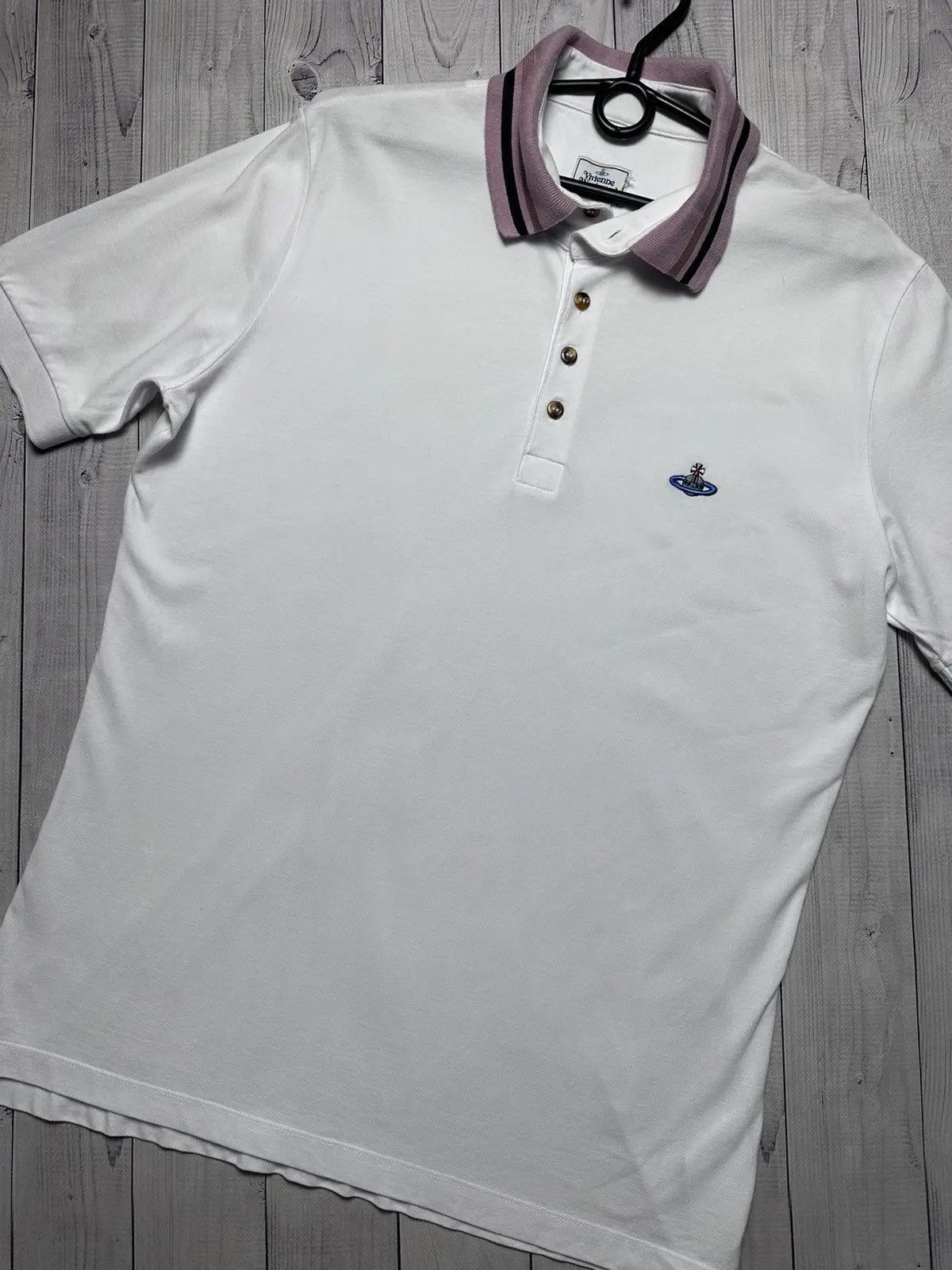 Vivienne Westwood Vivienne Westwood polo shirt white logo size L/XL Size US L / EU 52-54 / 3 - 2 Thumbnail