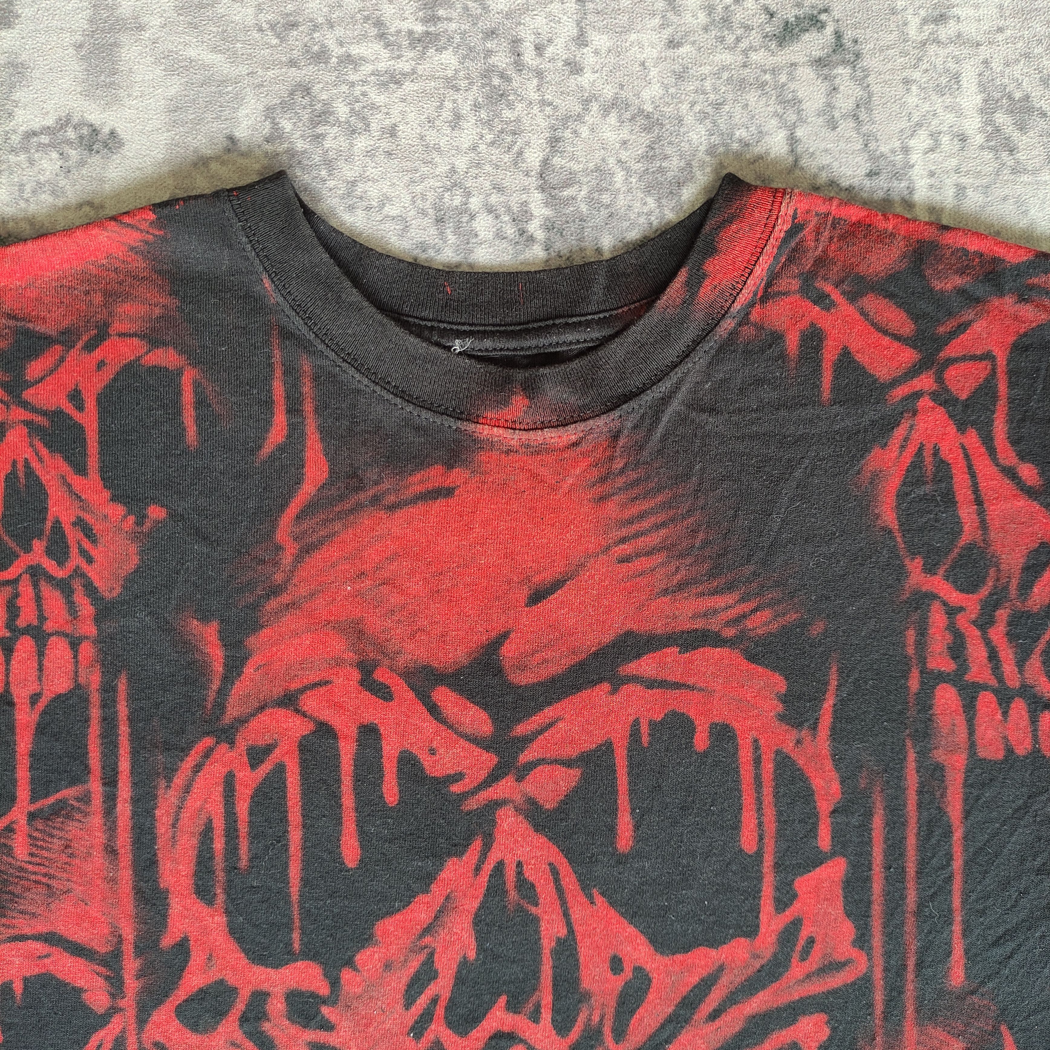 Vintage 💥Vintage 2000s liquid blue skull full print tshirt Size US M / EU 48-50 / 2 - 3 Thumbnail