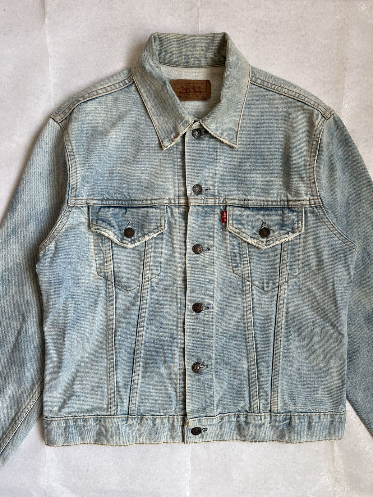 Levi's Vintage 90's Levis 70505 Light Blue Wash Denim Trucker Size US M / EU 48-50 / 2 - 3 Thumbnail