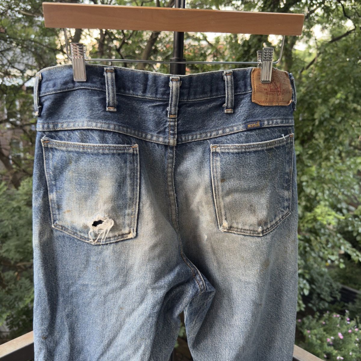 Vintage Thrashed Faded Distressed Rustler Jeans ERD Grunge Chrome Size US 32 / EU 48 - 5 Thumbnail