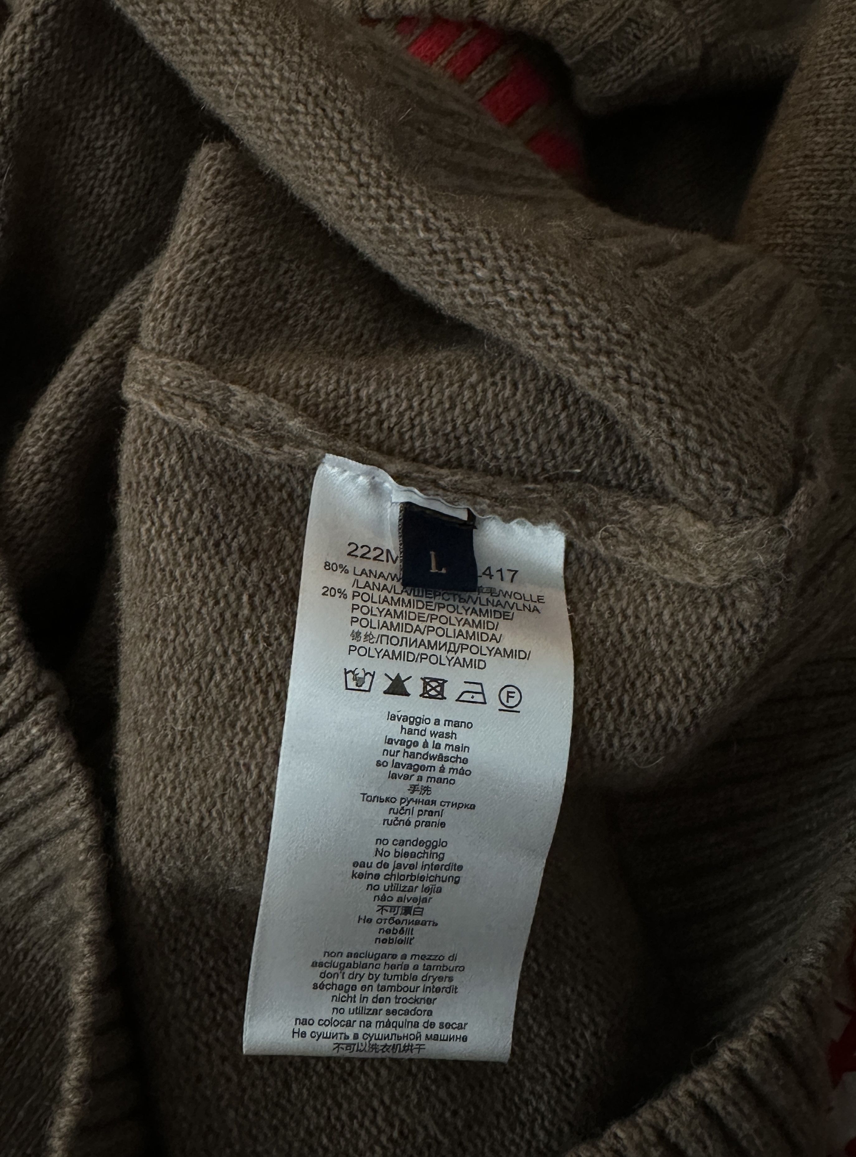 Aeronautica Militare Brown wool pullover Size US L / EU 52-54 / 3 - 6 Thumbnail