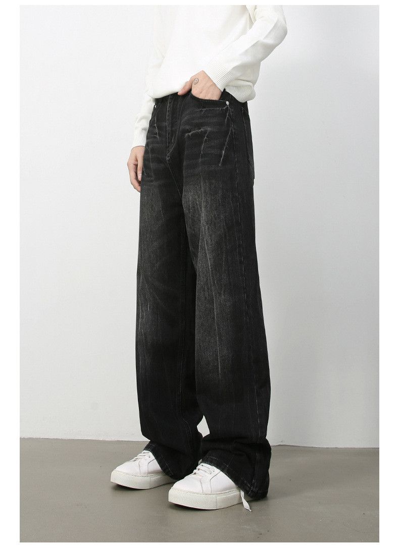 Japanese Brand × Jean Men's retro washed lightning pattern loose straight jeans Size US 32 / EU 48 - 5 Thumbnail