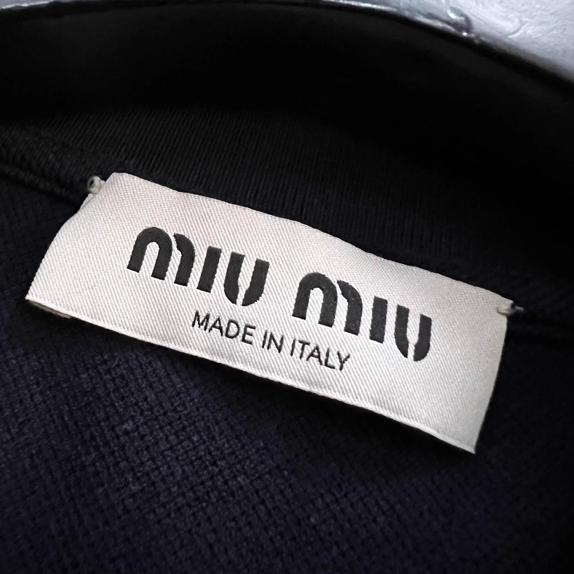 Miu Miu MIU MIU Navy Blue Logo Print Short-Sleeve Polo Shirt L Size L / US 10 / IT 46 - 2 Thumbnail