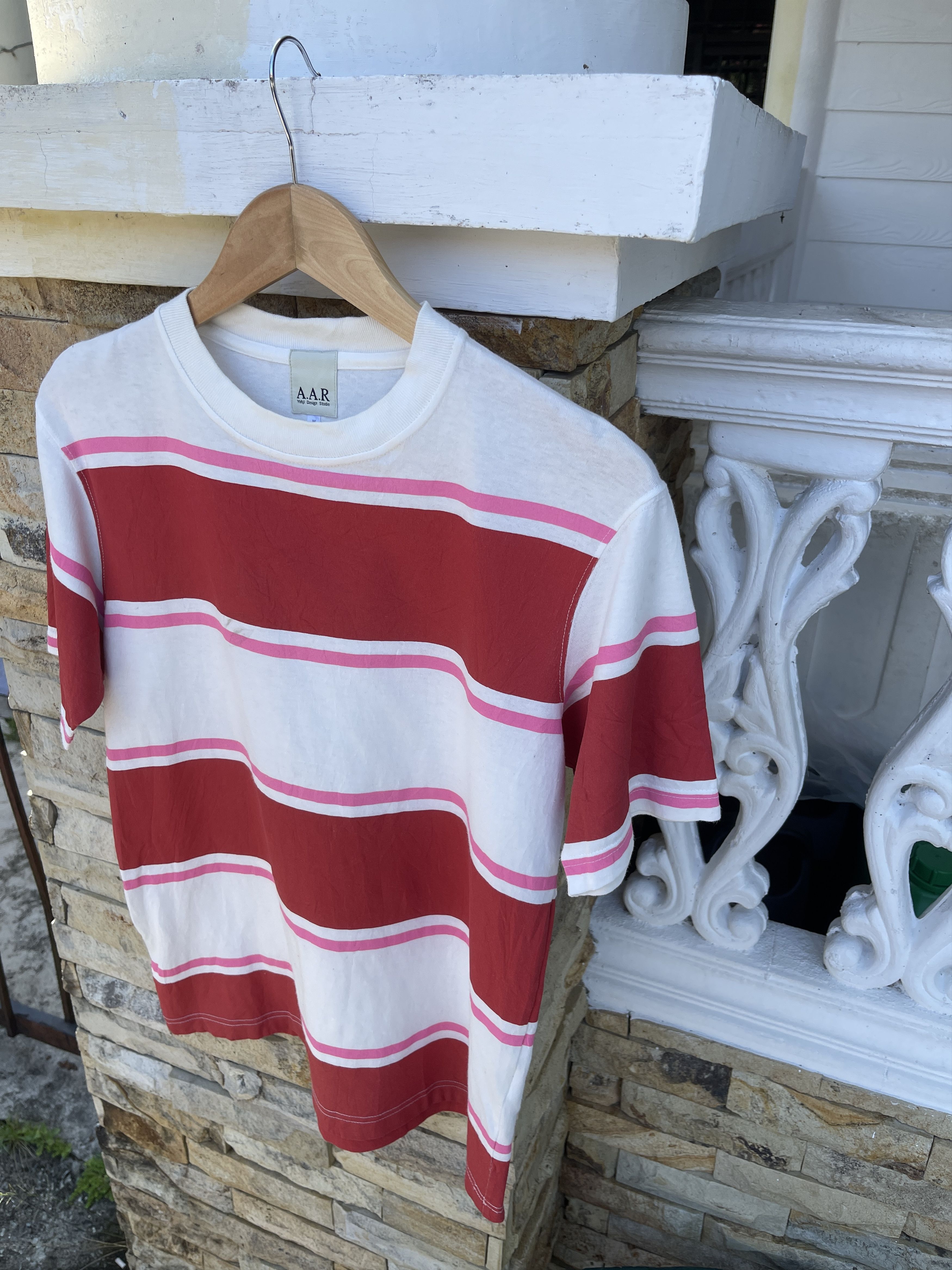 Yohji Yamamoto Rare🔥Vintage AAR Yohji Yamamoto Striped T-Shirt Size US M / EU 48-50 / 2 - 3 Thumbnail
