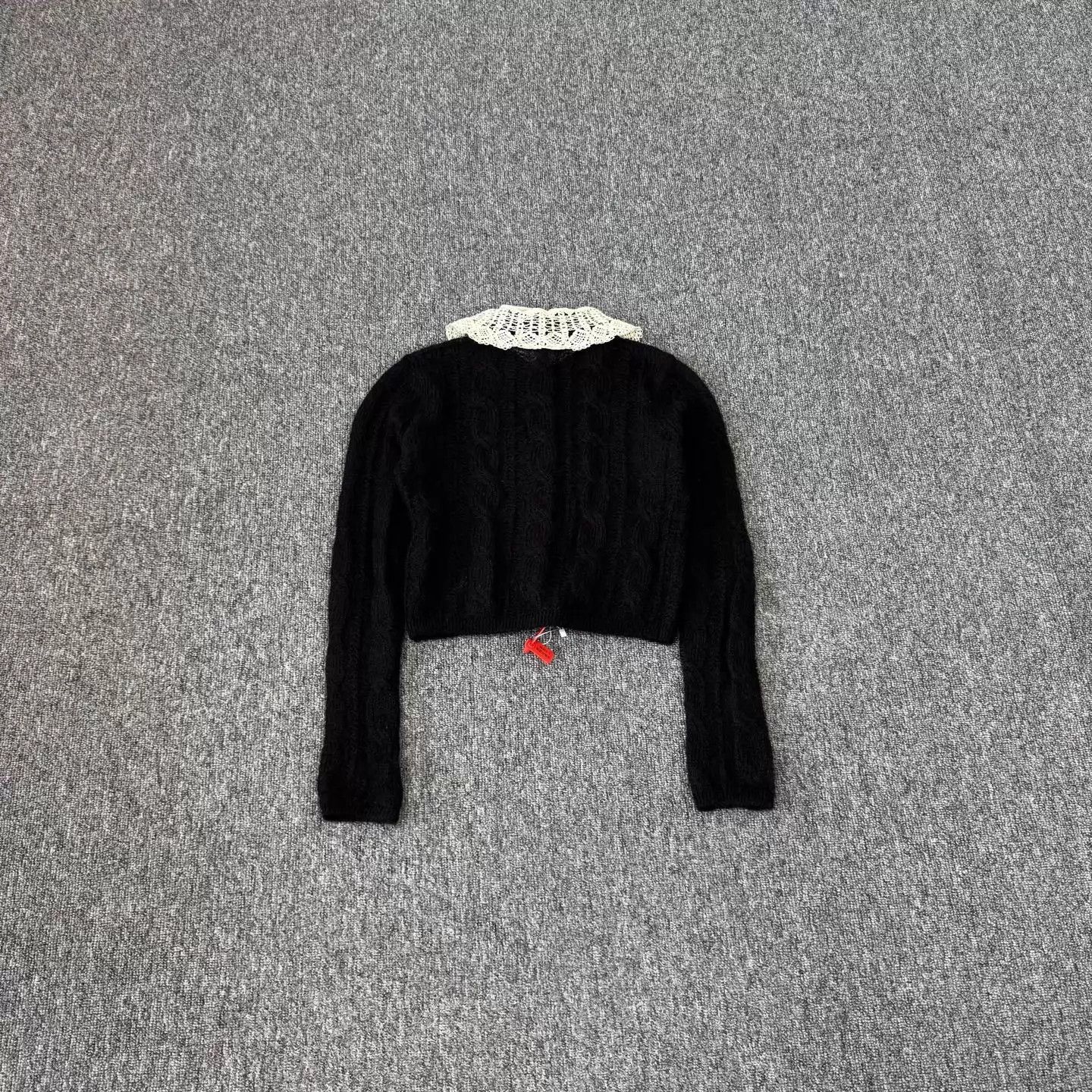 Saint Laurent Paris SLP black lace dollcollar sh knit cardigan XS 99new Size XS / US 0-2 / IT 36-38 - 2 Thumbnail