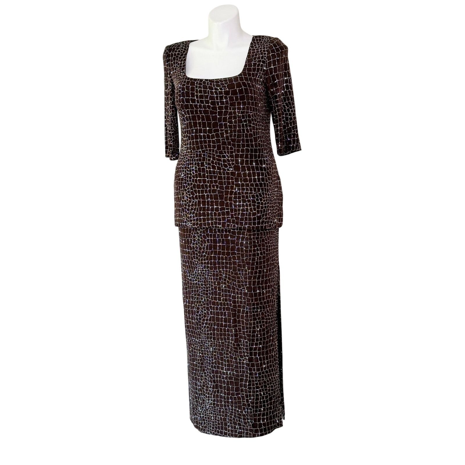 Other Talk of the Walk Vintage 80s gown casino sparkle brown dress Size M / US 6-8 / IT 42-44 - 1 Thumbnail