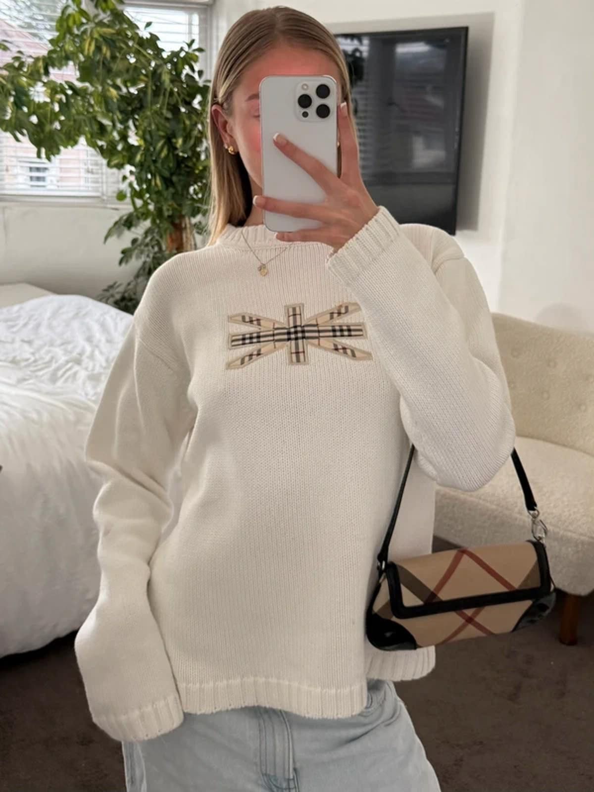Burberry Burberry white knitted jumper Size L / US 10 / IT 46 - 3 Thumbnail