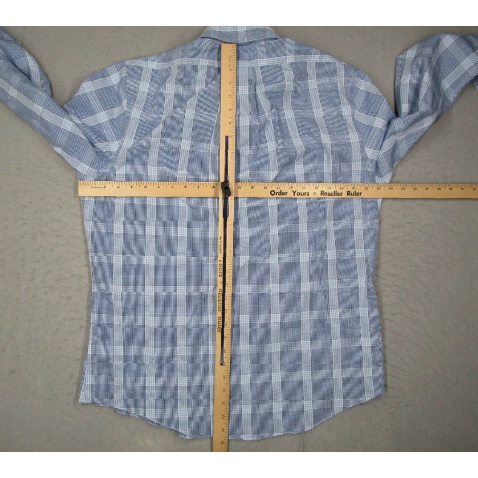 Brooks Brothers Brooks Brothers Regent Dress Shirt Mens Large Blue Check Non-Iron Cotton Classic Button Down Size 42R - 4 Thumbnail
